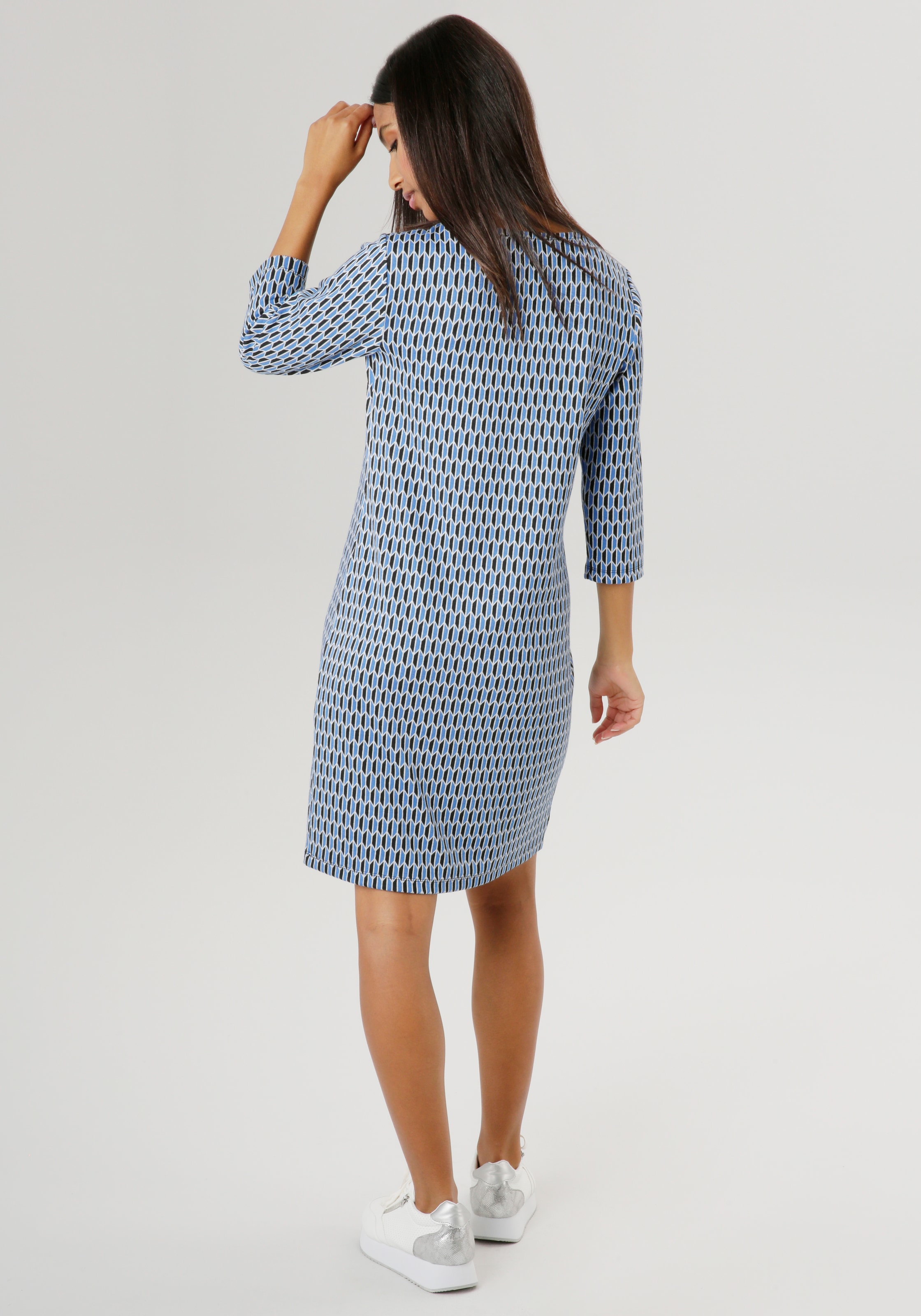 Aniston SELECTED Jerseykleid, mit geometrischem Muster und leichter Taillierung - NEUE KOLLEKTION