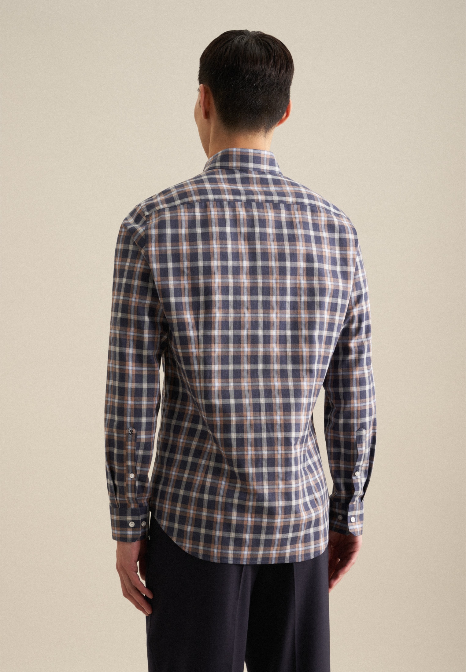 seidensticker Flanellhemd »Shaped«, Shaped Langarm Button-Down-Kragen Karo