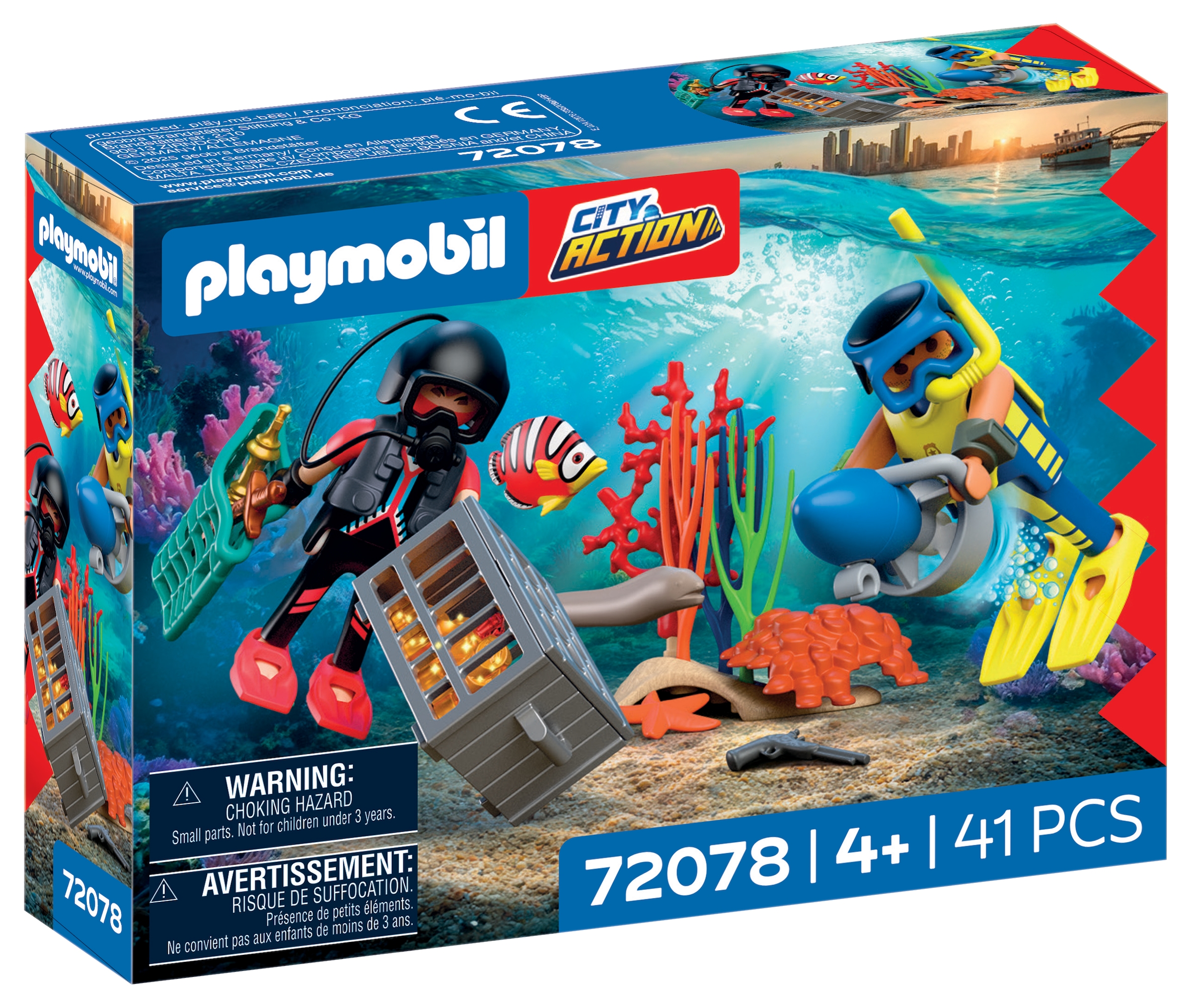 Playmobil® Konstruktions-Spielset »Polizeitaucher mit Schatz (72078), City Action« Made in Europe