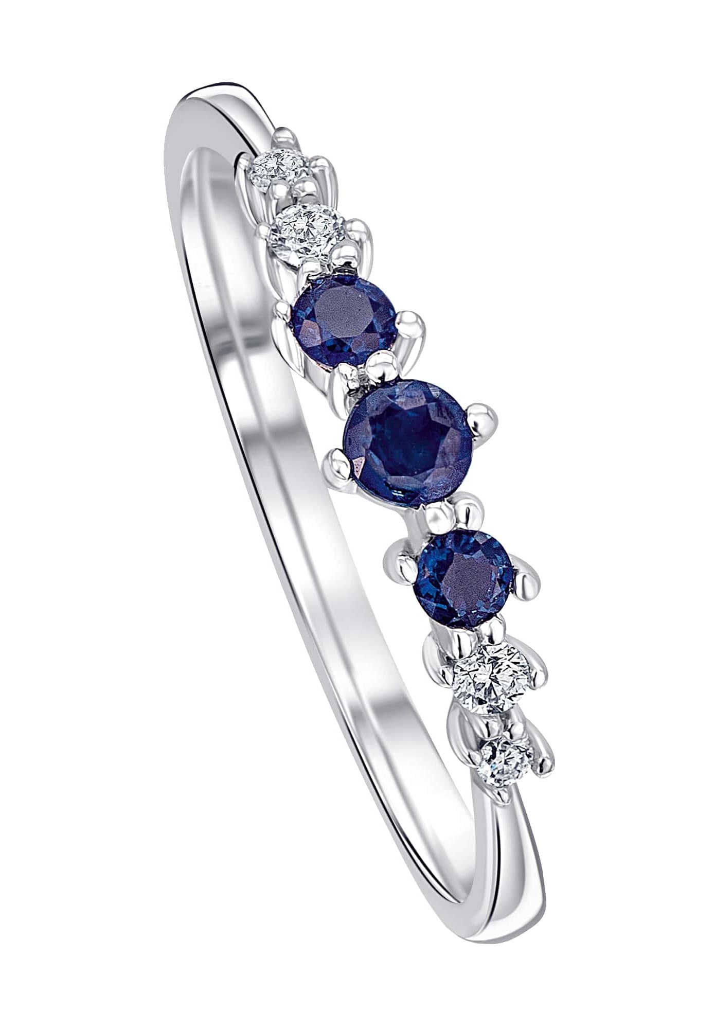 Diamantring »0,06 ct Diamant Brillant Safir Ring aus 585 Weißgold«