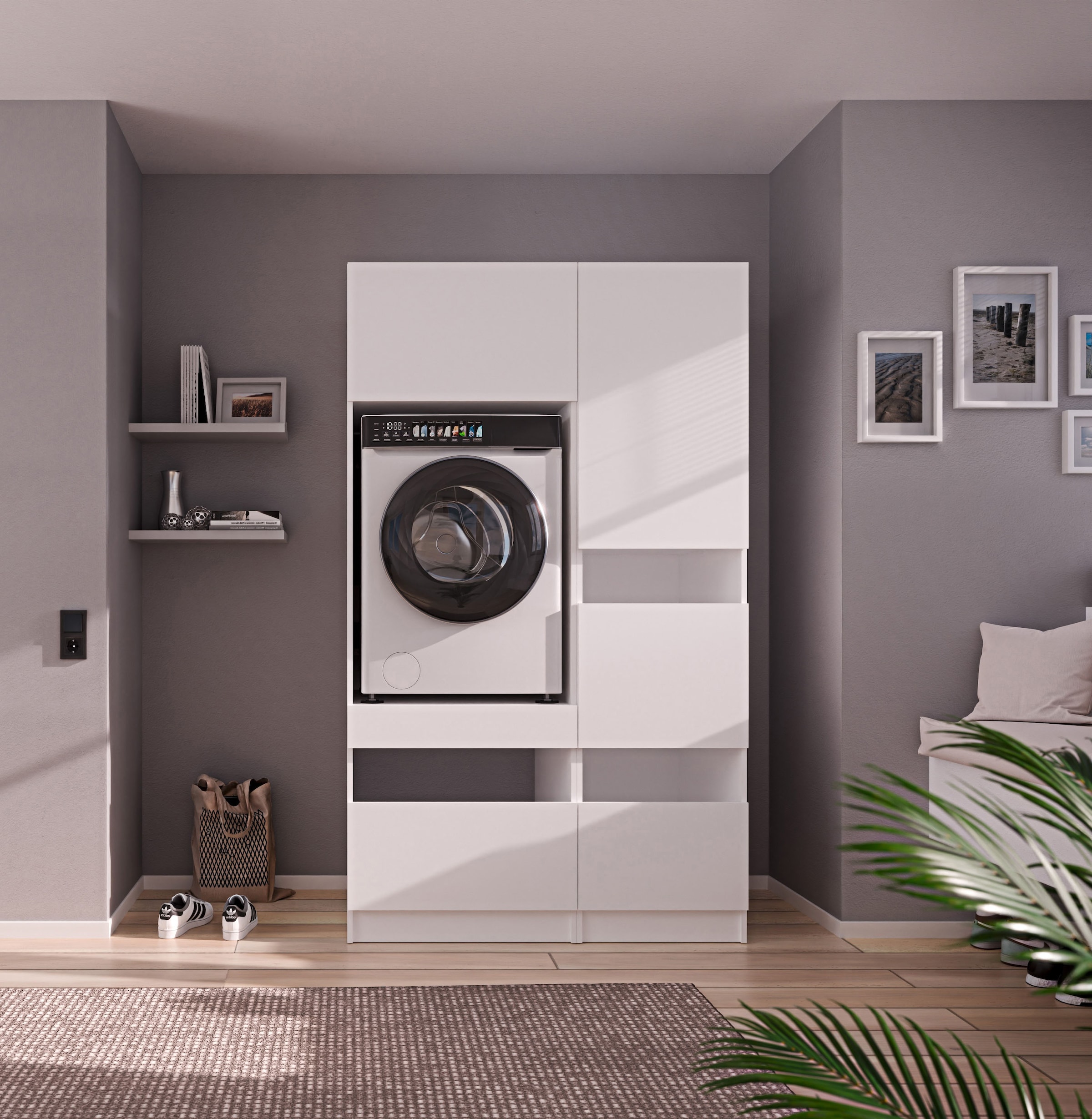 BASIC by Balculina Mehrzweckschrank-Set »Washhome B/T/H 118x68x200 cm« 2 Stk. tlg.