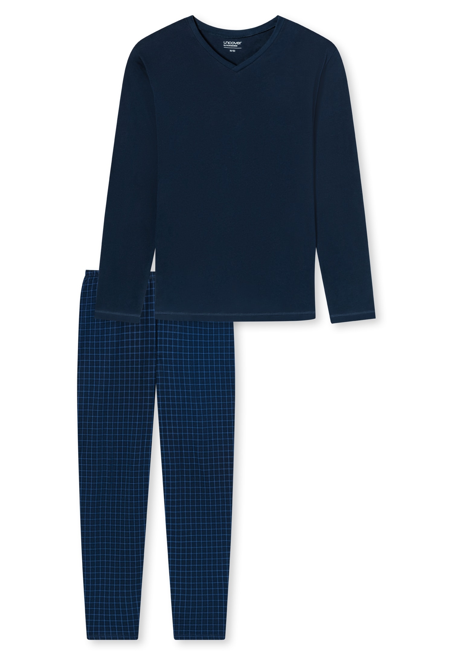 uncover by SCHIESSER Schlafanzug »UNCOVER Nightwear«, (2 tlg.), Single Jersey-Qualität, Langarm, V-Ausschnitt, weich