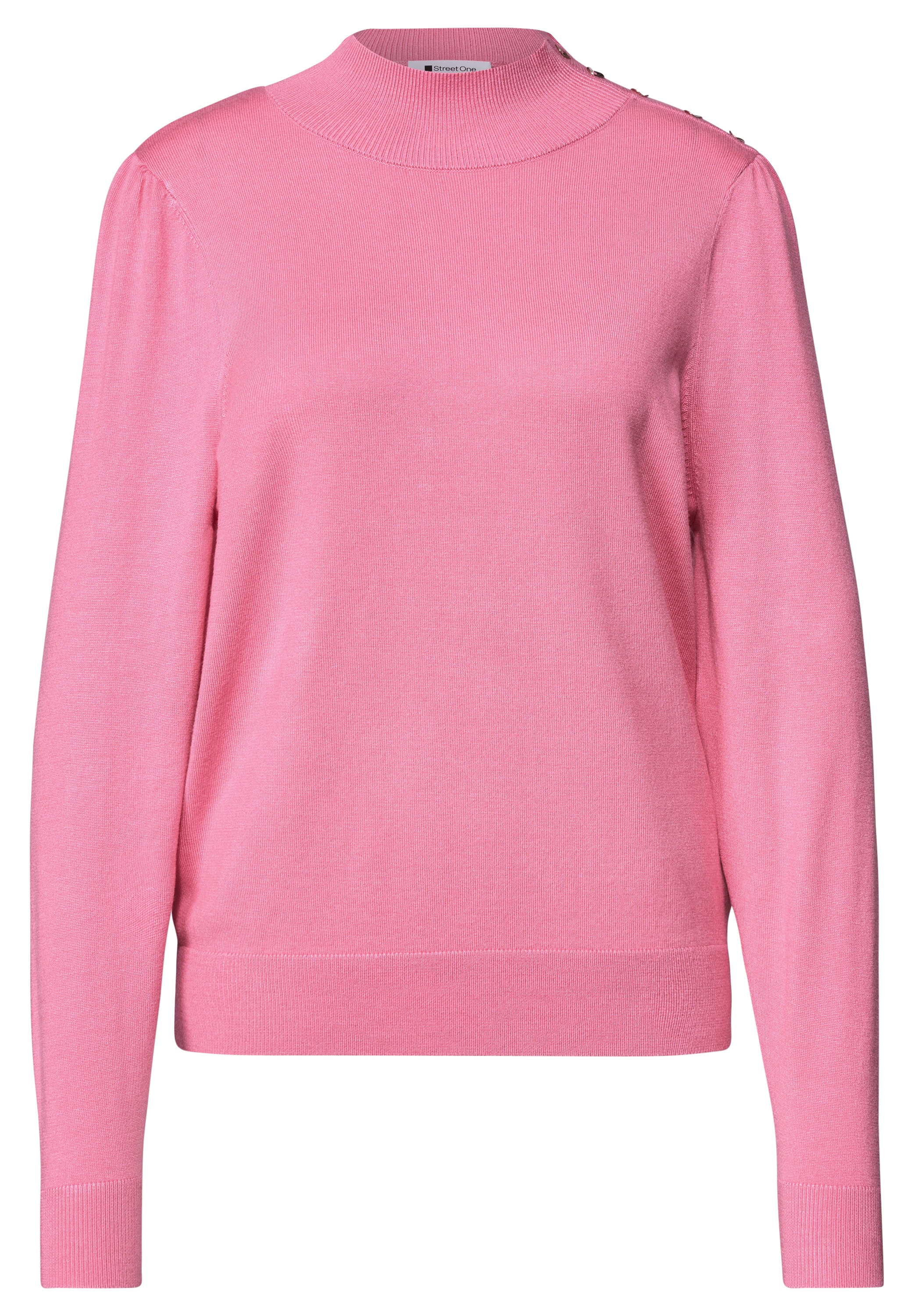 STREET ONE Strickpullover mit Turtle Neck und Knopfdetail