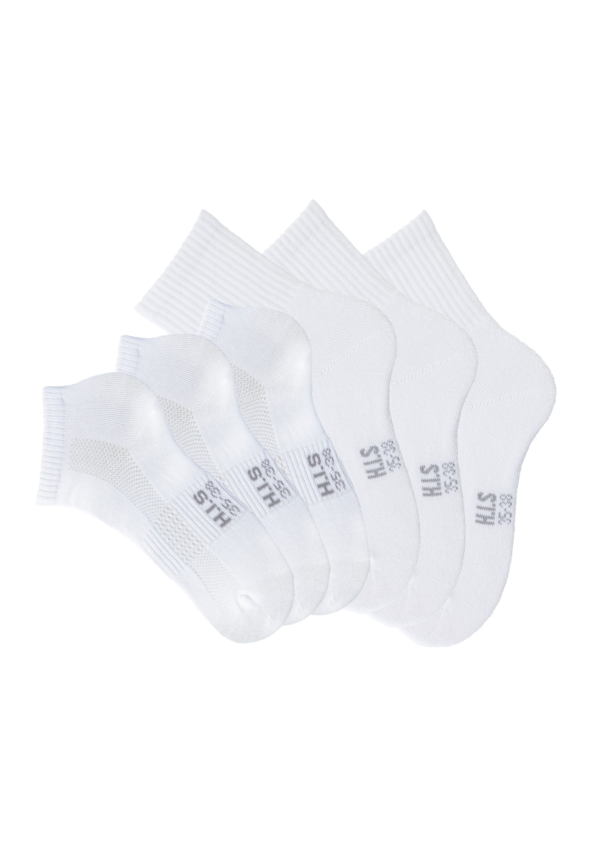 H.I.S Sportsocken, (Packung, 6 Paar), Fitness Pack mit zwei Längen in einer Packung