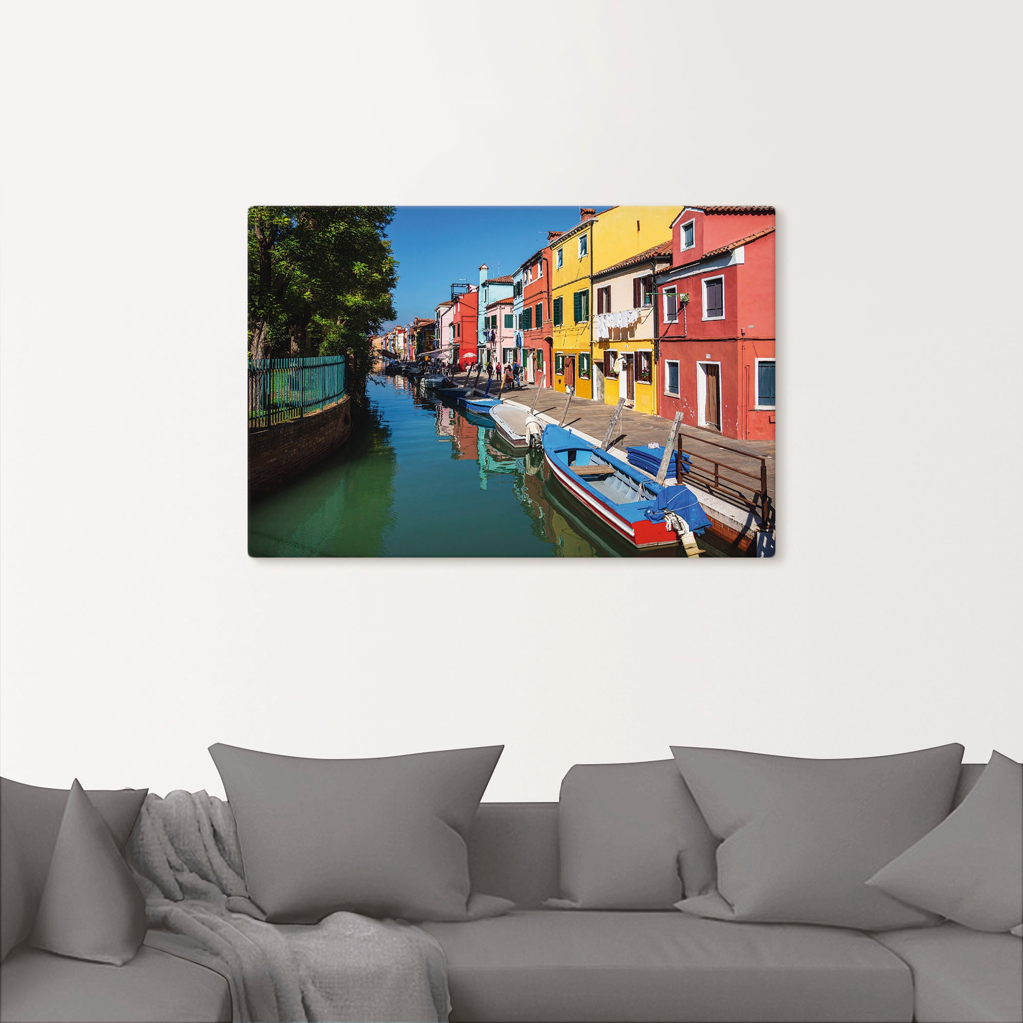 Artland Wandbild »Bunte Gebäude auf Insel Burano Venedig«, Bilder von Booten & Schiffen (1 Stück), in vielen Größen & Produktarten - Alubild/Outdoorbild, Leinwandbild, Poster, Wandaufkleber/Wandtattoo auch für Badezimmer geeignet