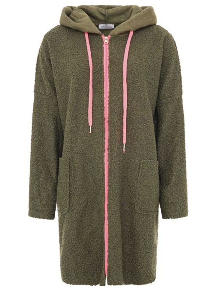 Zwillingsherz Kurzmantel »"Neon"« aus Teddystoff mit Kapuze, Reißverschluss und Taschen