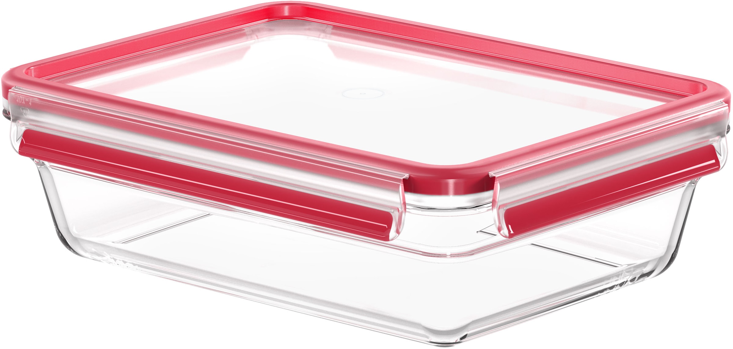 Emsa Aufbewahrungsbecher »Clip & Close Glas«, (2 tlg.), 2 Liter, rechteckig, Stapelkante, backofengeeignet, auslaufsicher