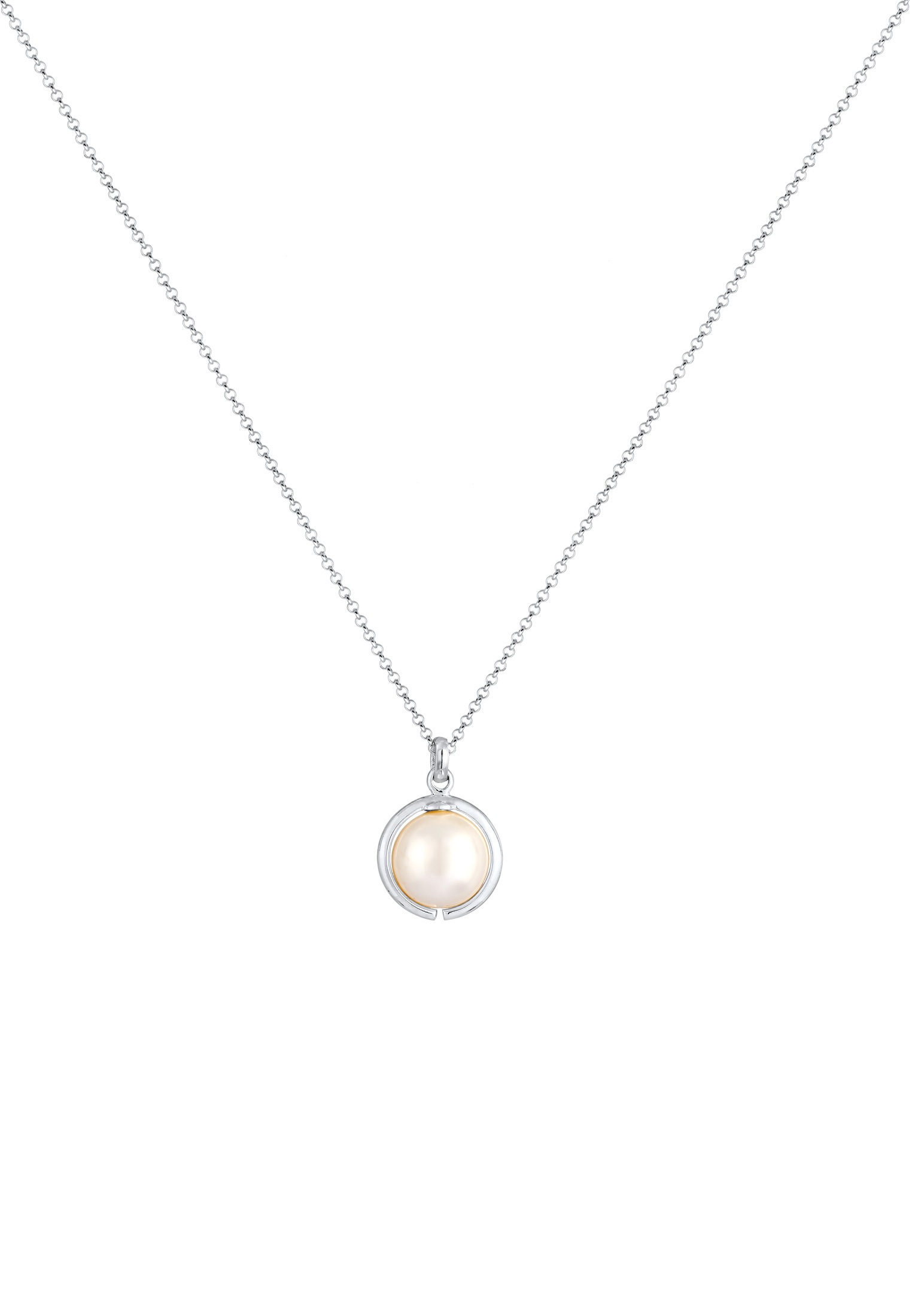 Elli Perlenkette »Halskette Synthetische Perle Rund Klassik 925 Silber«