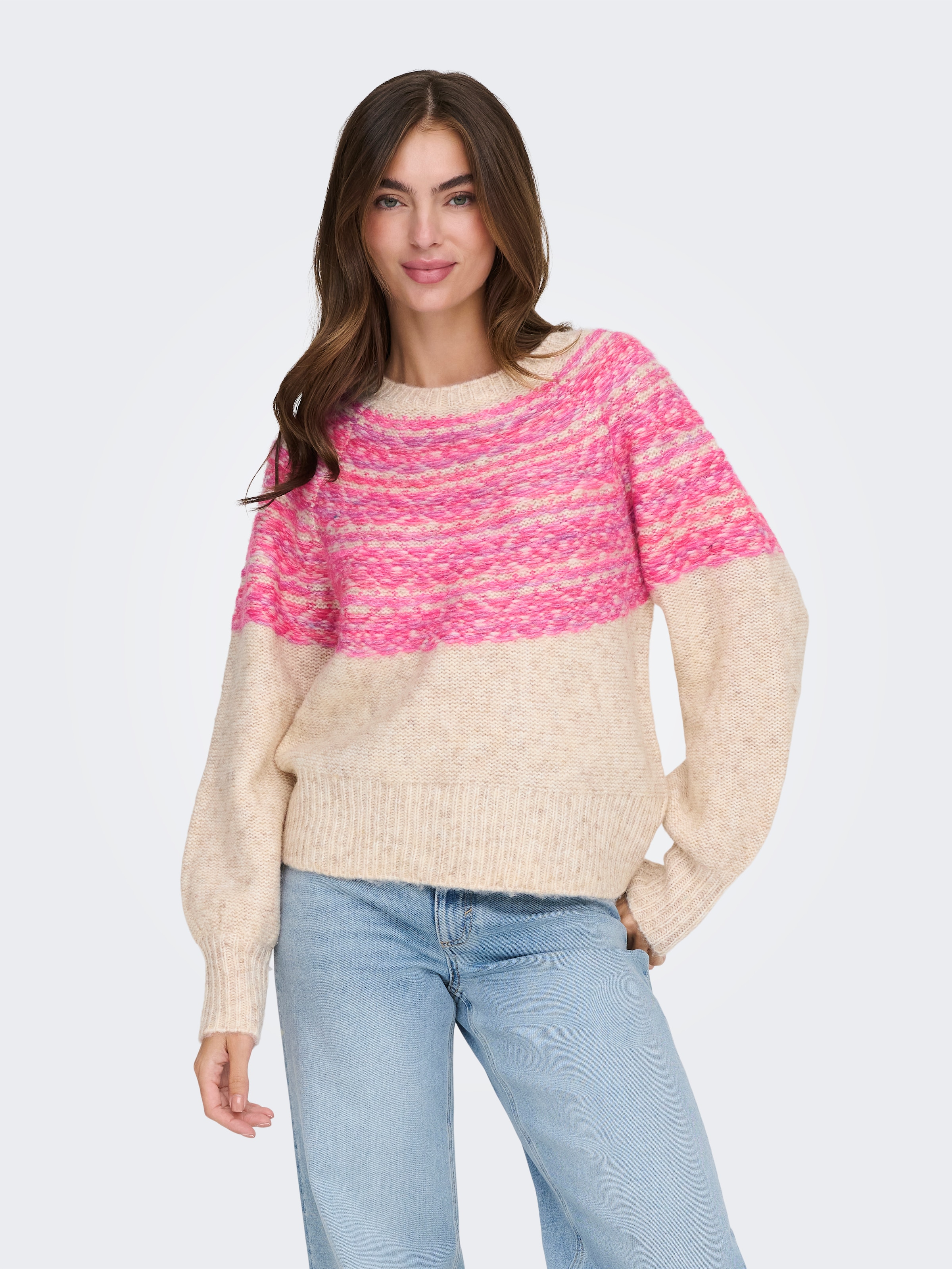 ONLY Strickpullover »ONLSIDONA LIFE LS JQ O-NECK KNT«