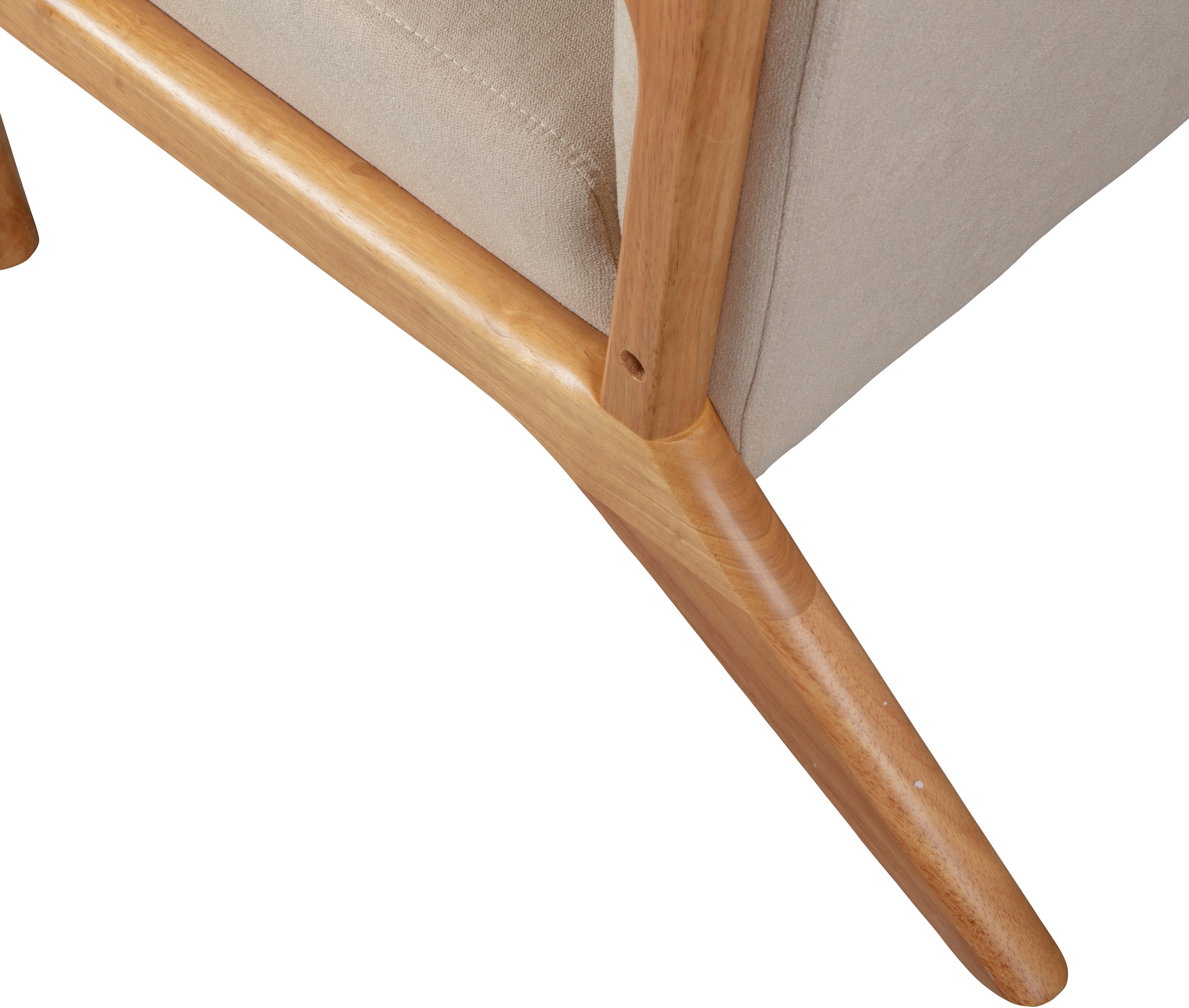 WOOOD Loungesessel »Mark mit Gewebtem Bezug und Gummibaumholz-Rahmen B 67 x T 82 x H 75 cm« Gute Verschleißfestigkeit, Tragkraft 135 kg, separates Rückenkissen