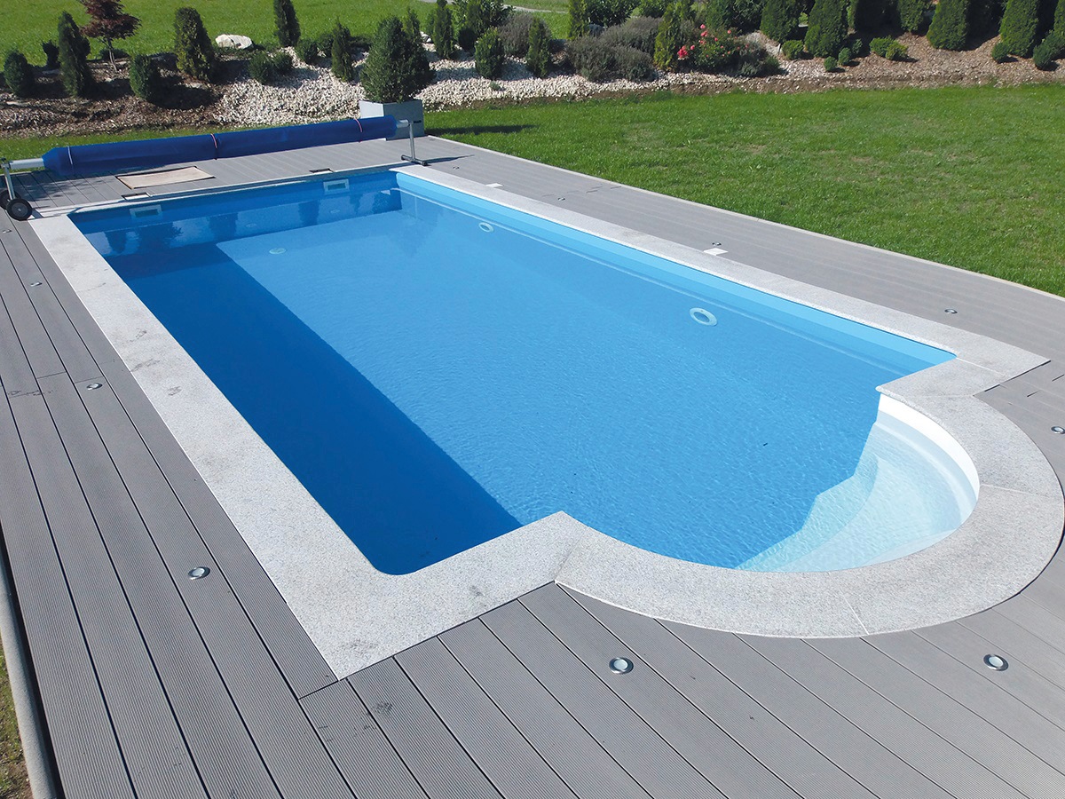 KWAD Schwimmbecken »STYROPOR®STEIN POOL ALL INCLUSIVE, BxLxH: 350x700x150 cm«, (Set), mit Römertreppe, inkl. Beckenrandsteine & Poolbeleuchtung