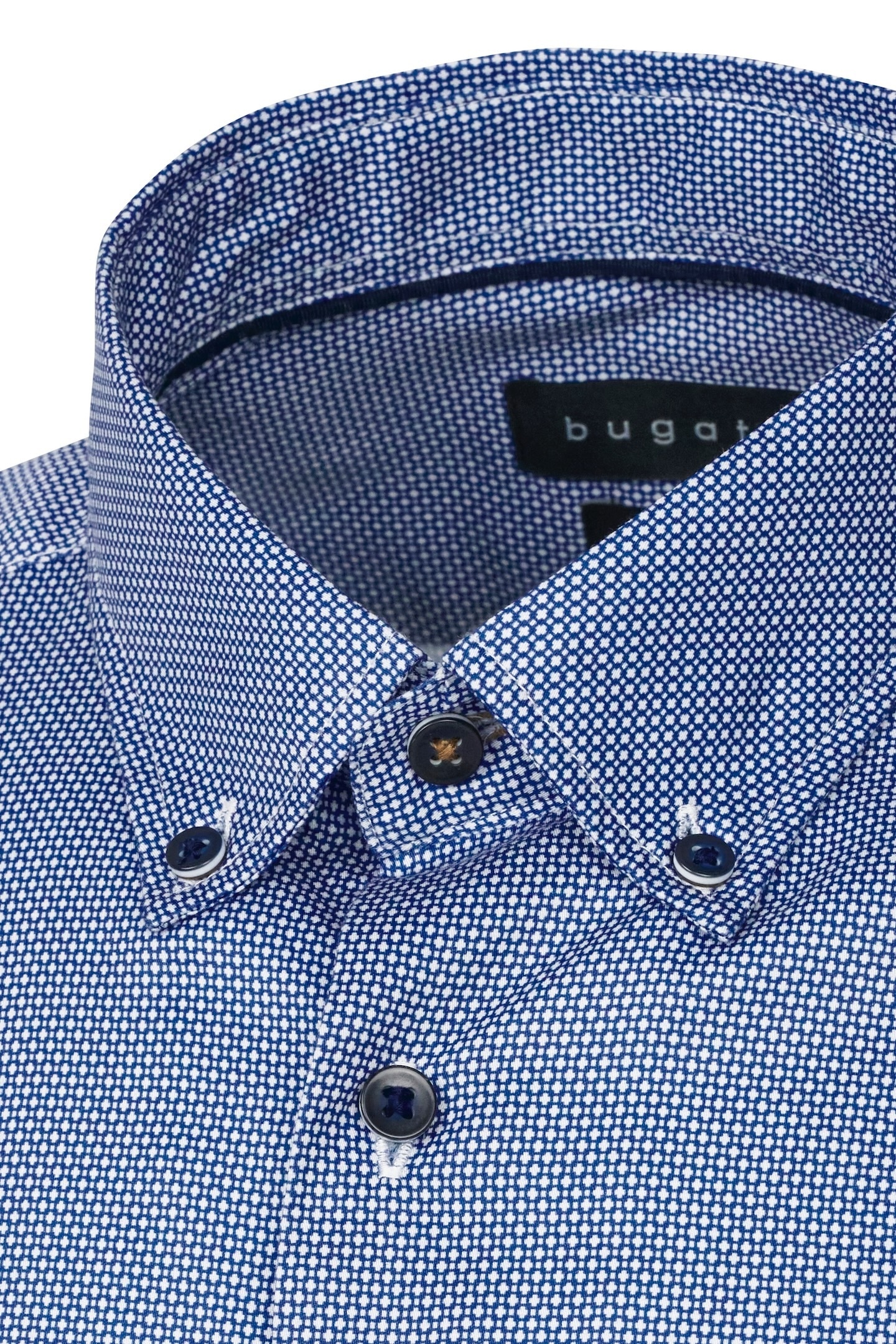 bugatti Langarmhemd, aus Baumwolle und in Satinoptik