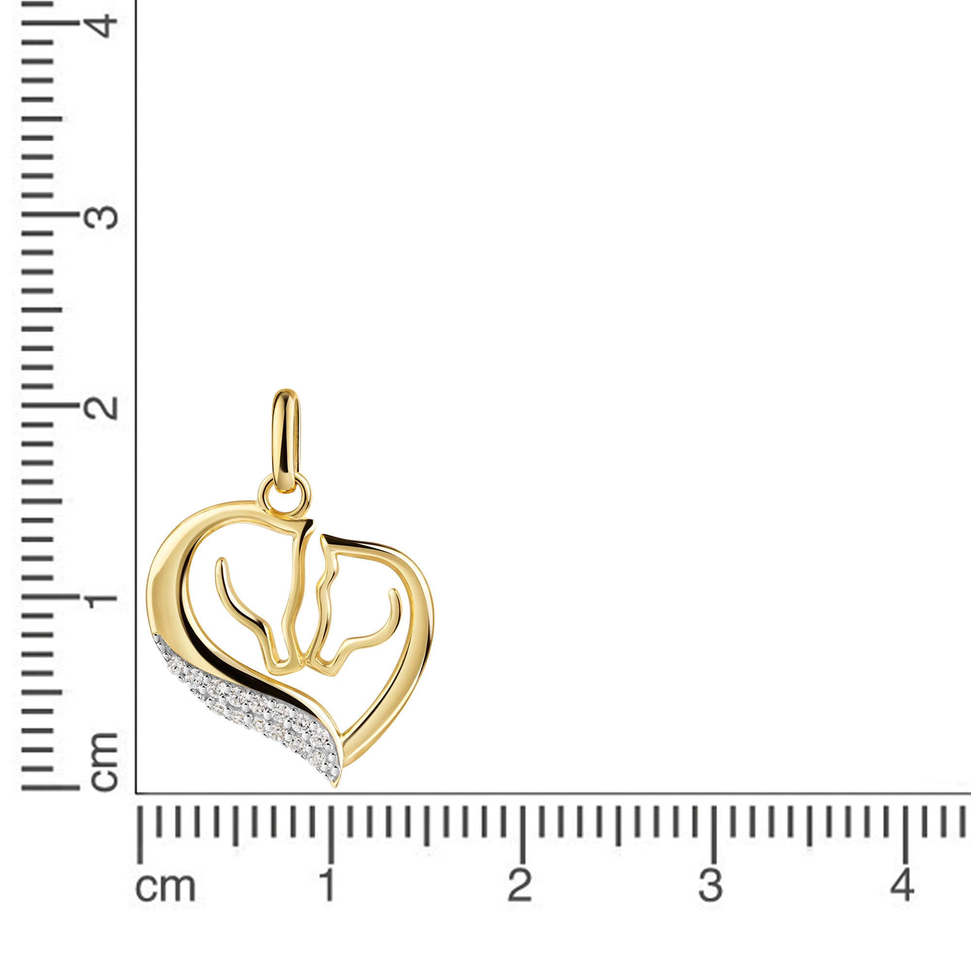 Firetti Kettenanhänger »Schmuck Geschenk Gold 333 Halsschmuck Anhänger Pferde Herz«  mit Zirkonia (synth.)