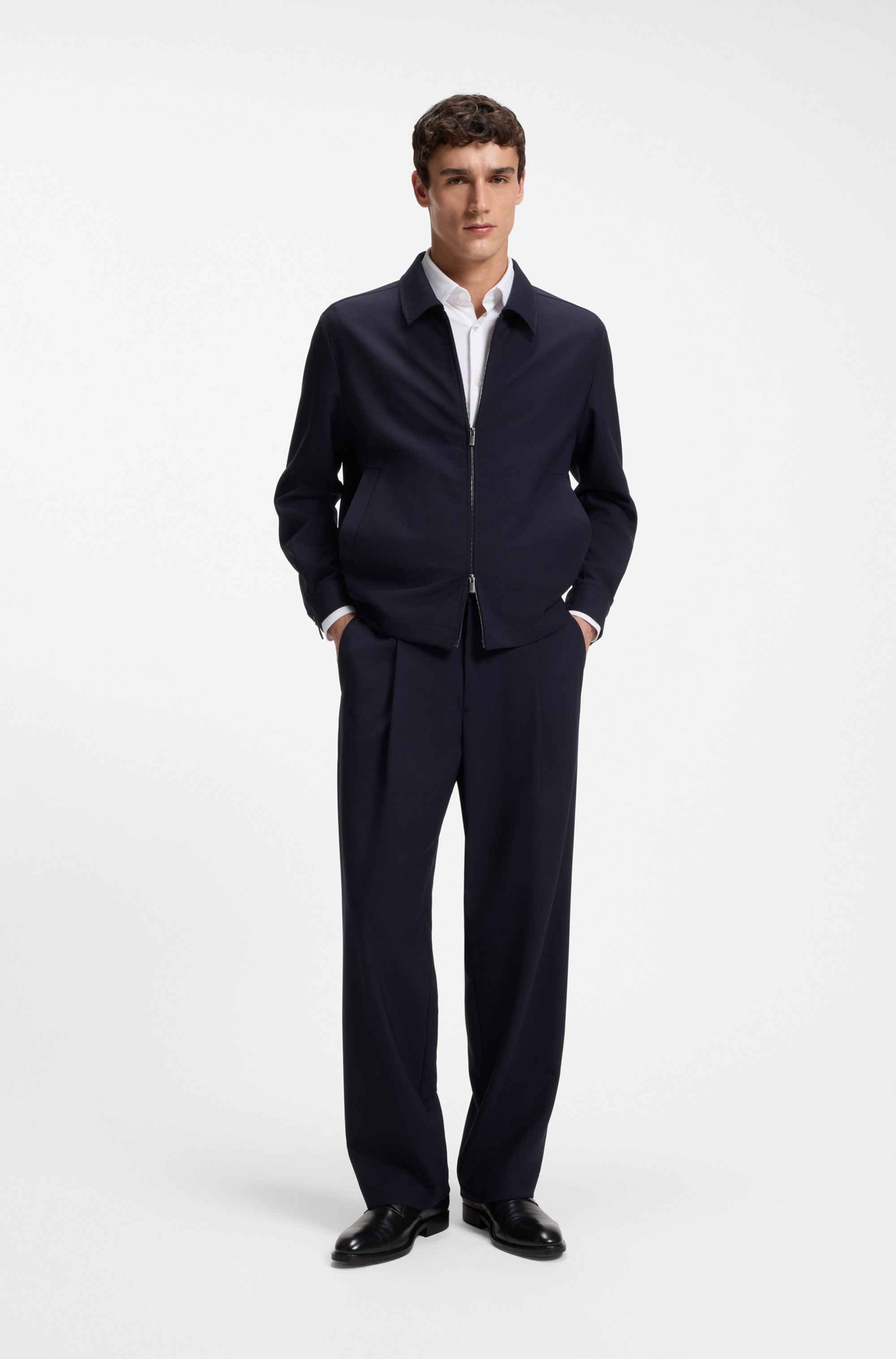 BOSS Langarmhemd »HANK« Kentkragen, Performance-Stretch-Jersey