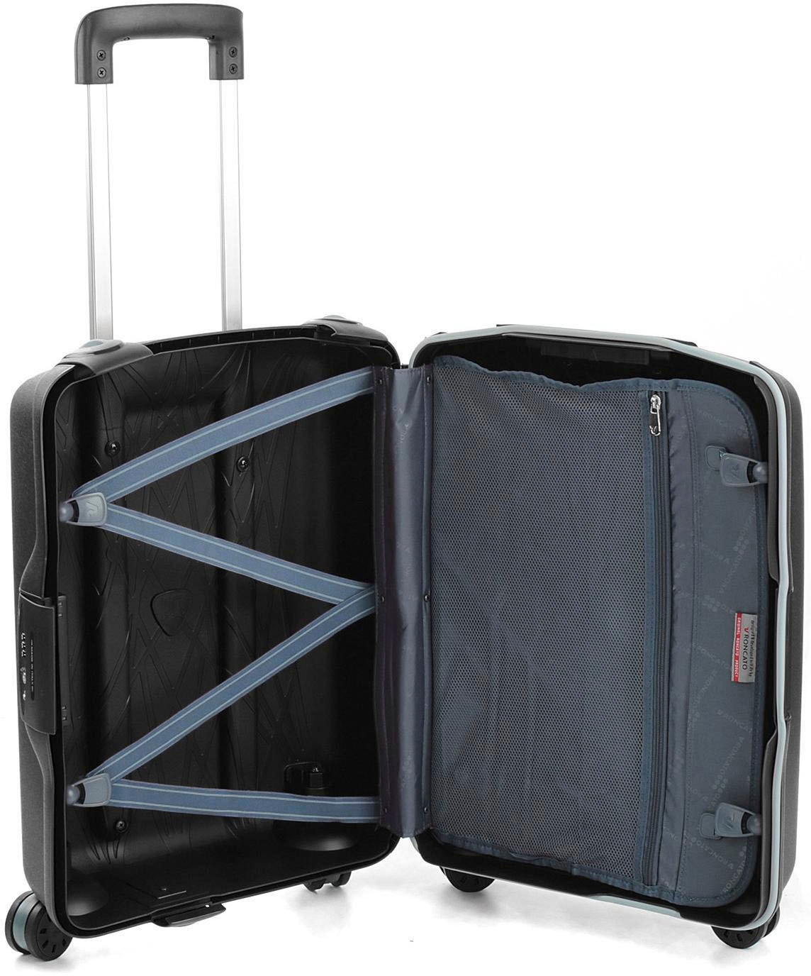RONCATO Hartschalen-Trolley »Light Carry-on, 55 cm, schwarz«, 4 Rollen, Handgepäck-Koffer Reisegepäck Hartschalen-Koffer mit TSA Schloss