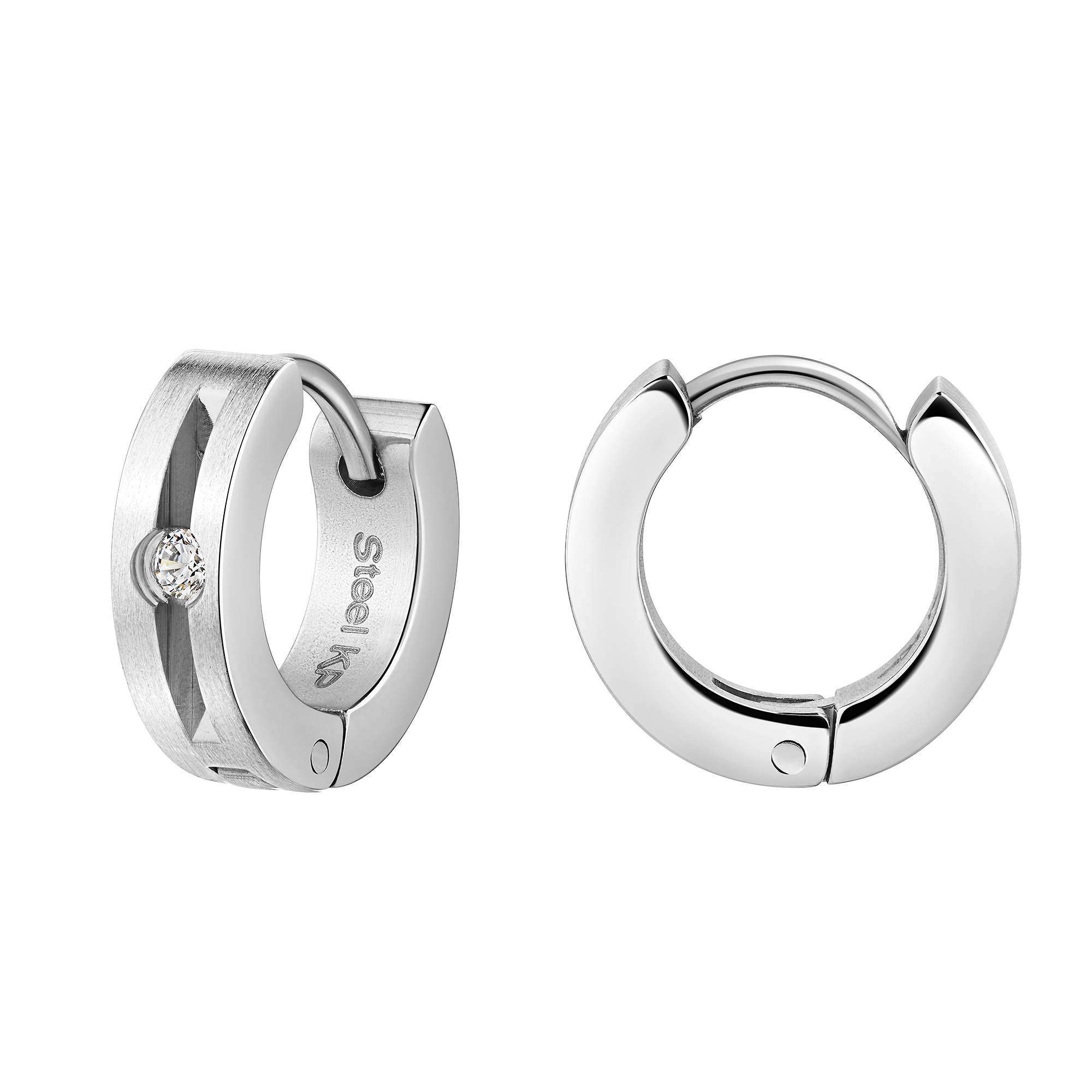 Firetti Paar Creolen »Schmuck Geschenk Edelstahl Ohrschmuck Ohrringe« mit Zirkonia (synth.)