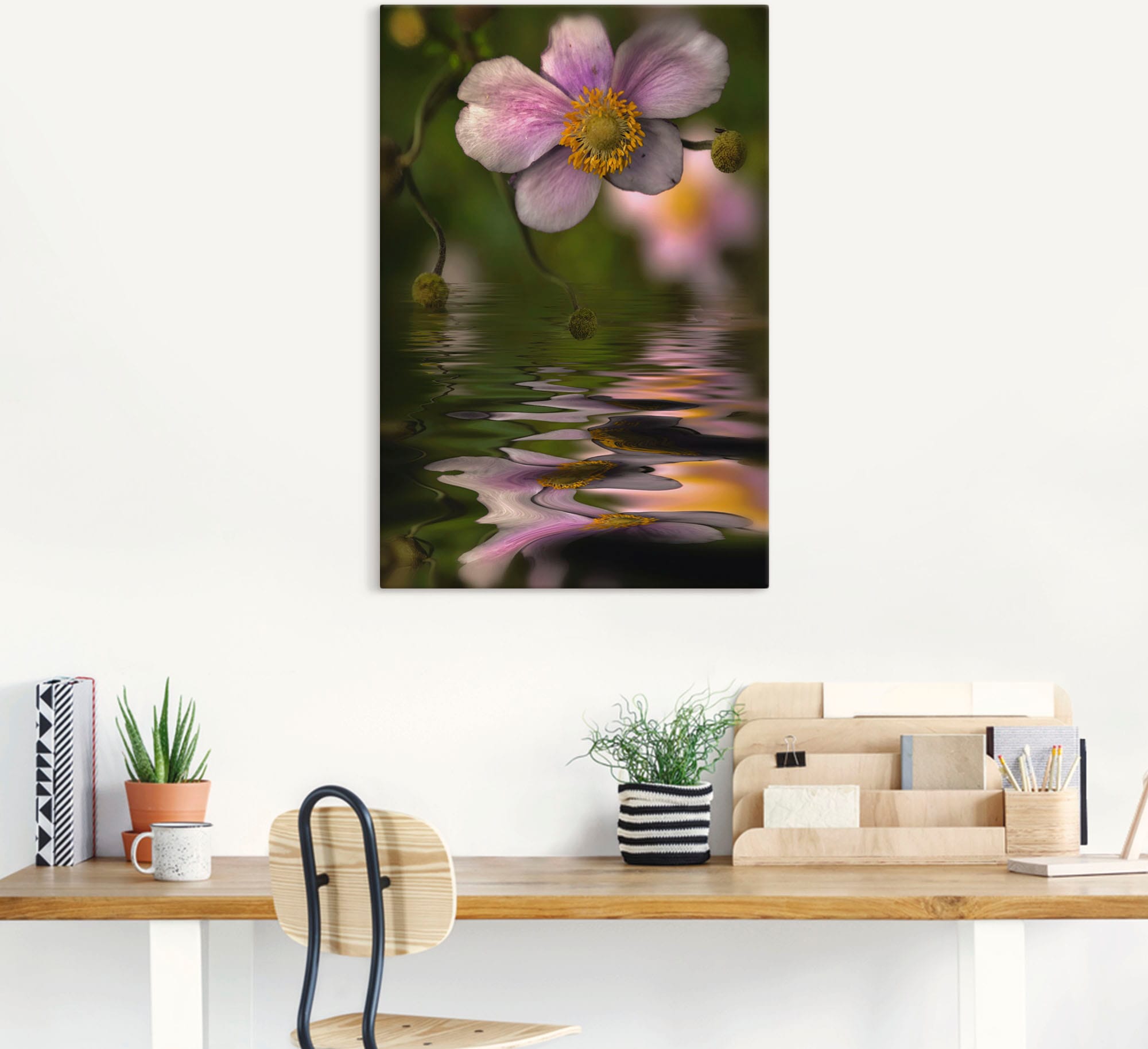 Artland Wandbild »Herbstwasser - Herbstanemone«, Spa Bilder, (1 St.), als Alubild, Leinwandbild, Wandaufkleber oder Poster in versch. Größen