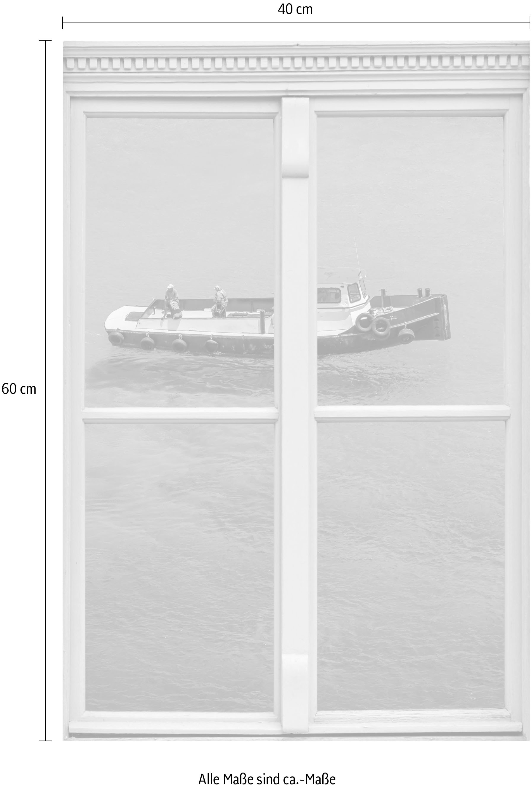 queence Wandsticker »Boot im Meer« Wandsticker, Wandbild, selbstklebend, 3D, Fenster