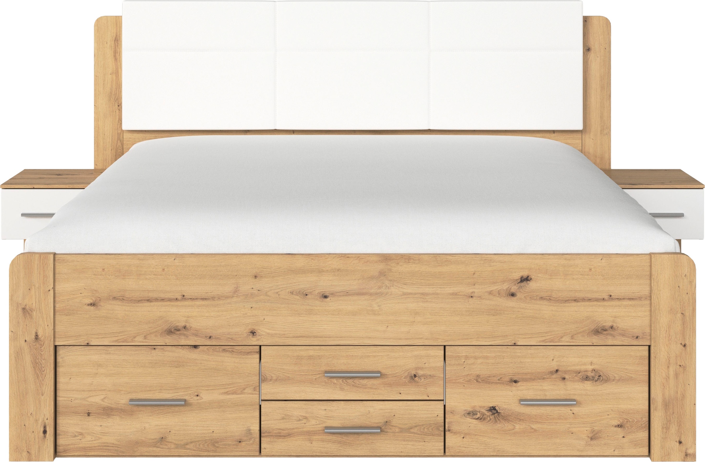 rauch Bettanlage »Doppelbett Komfortbett Funktionsbett WEINGARTEN« Set, Liegefläche 180x200, B/H/T/: 265/118/210 cm, 3 tlg. tlg. 6 Bettschubladen mit viel Stauraum, 2 Hängenachttische MADE IN GERMANY