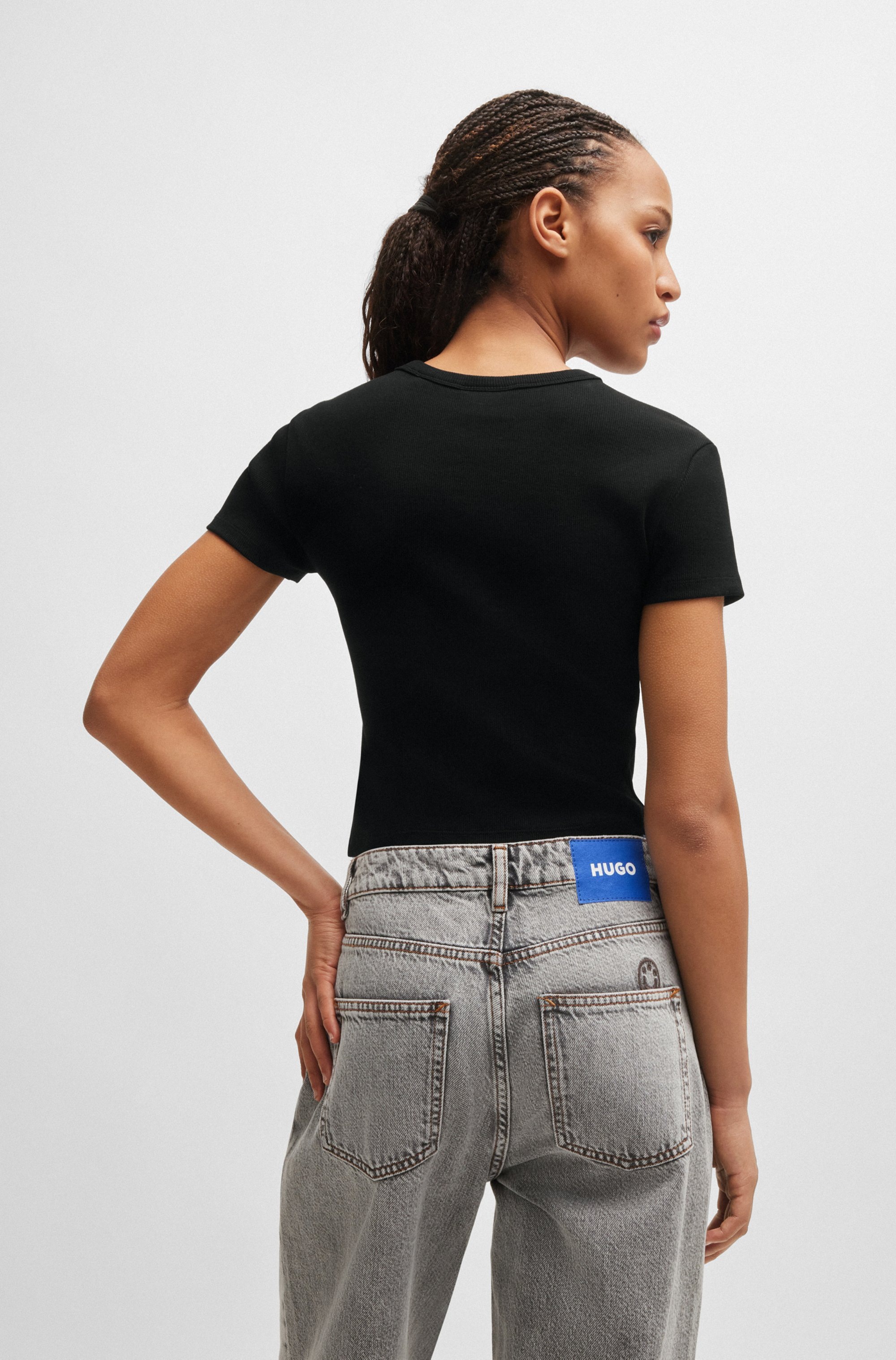HUGO Blue T-Shirt »Baby Tee«, in verkürzter Länge