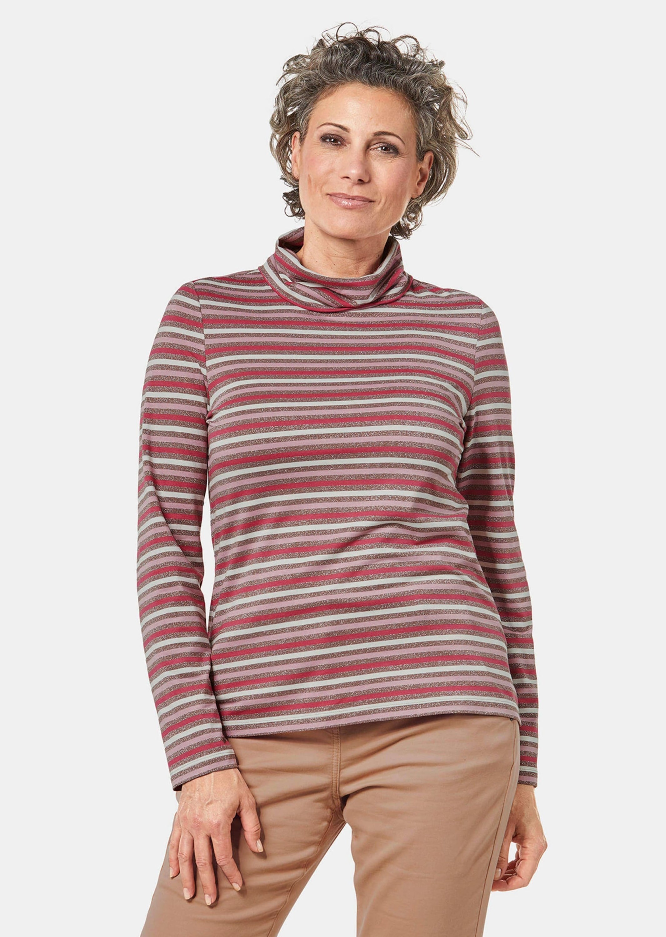 GOLDNER Longpullover »Rollkragenshirt Kratzfreies Ringelshirt mit soften Glanzgarnen«