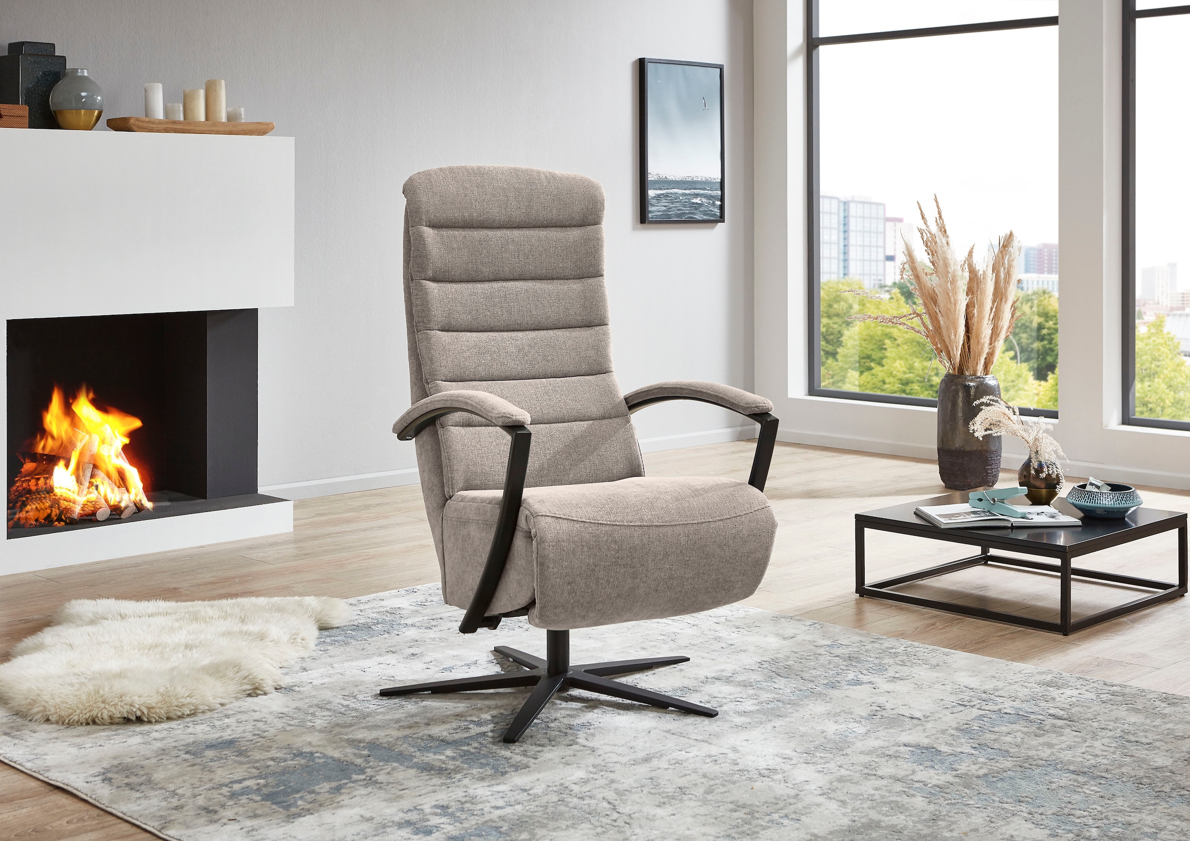 Die PlanBar Relaxsessel »ZE-RS20038 inkl. Relaxfunktion und Kopfteilverstellung« 1 Stk. tlg. 360° drehbar, wahlweise mit Gasdruckverstellung