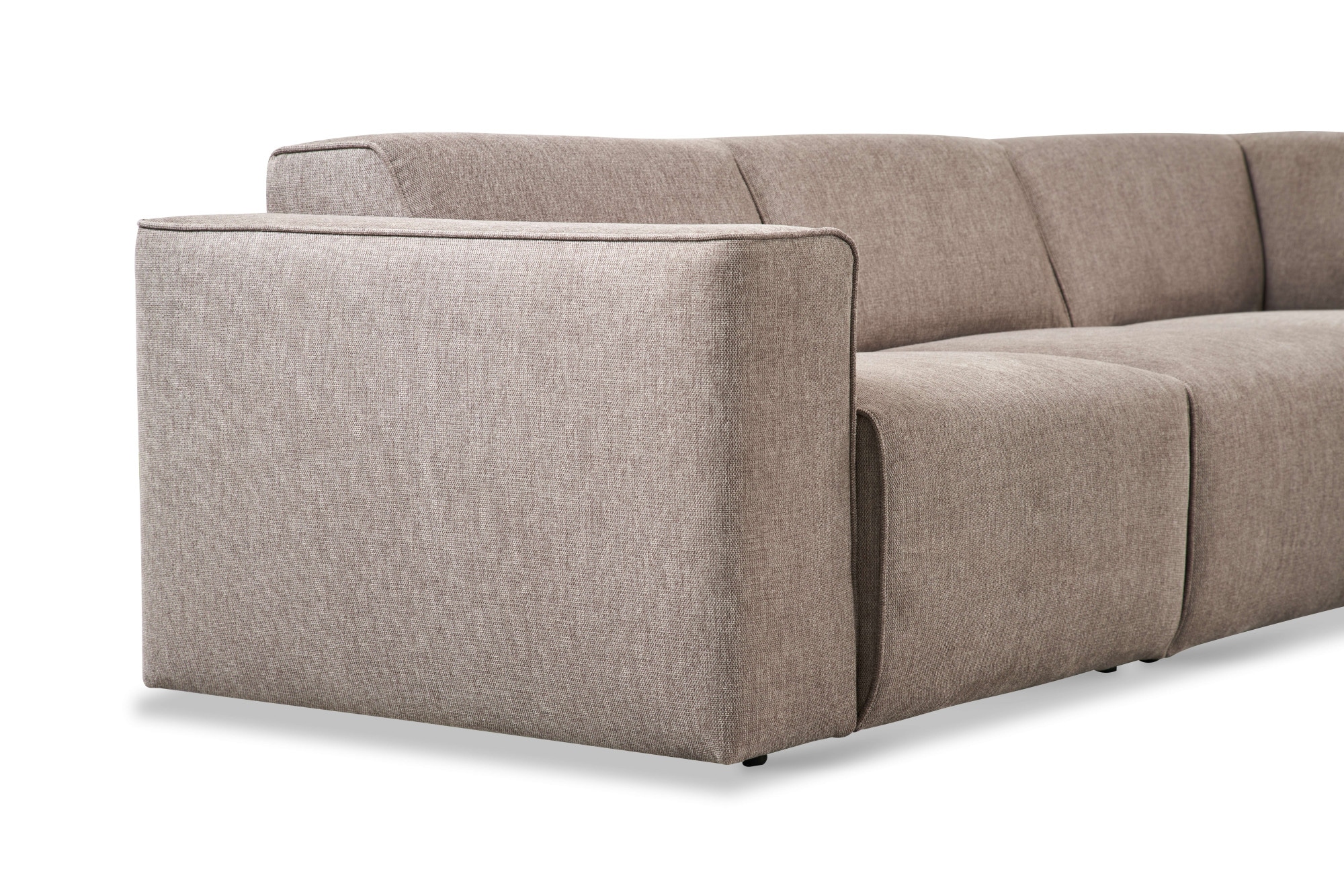 andas Ecksofa »Noord mit Kedernaht, Breite 282 cm«, Cord, Struktur, Webstoff, mit Wellenunterfederung, Massivholzrahmen