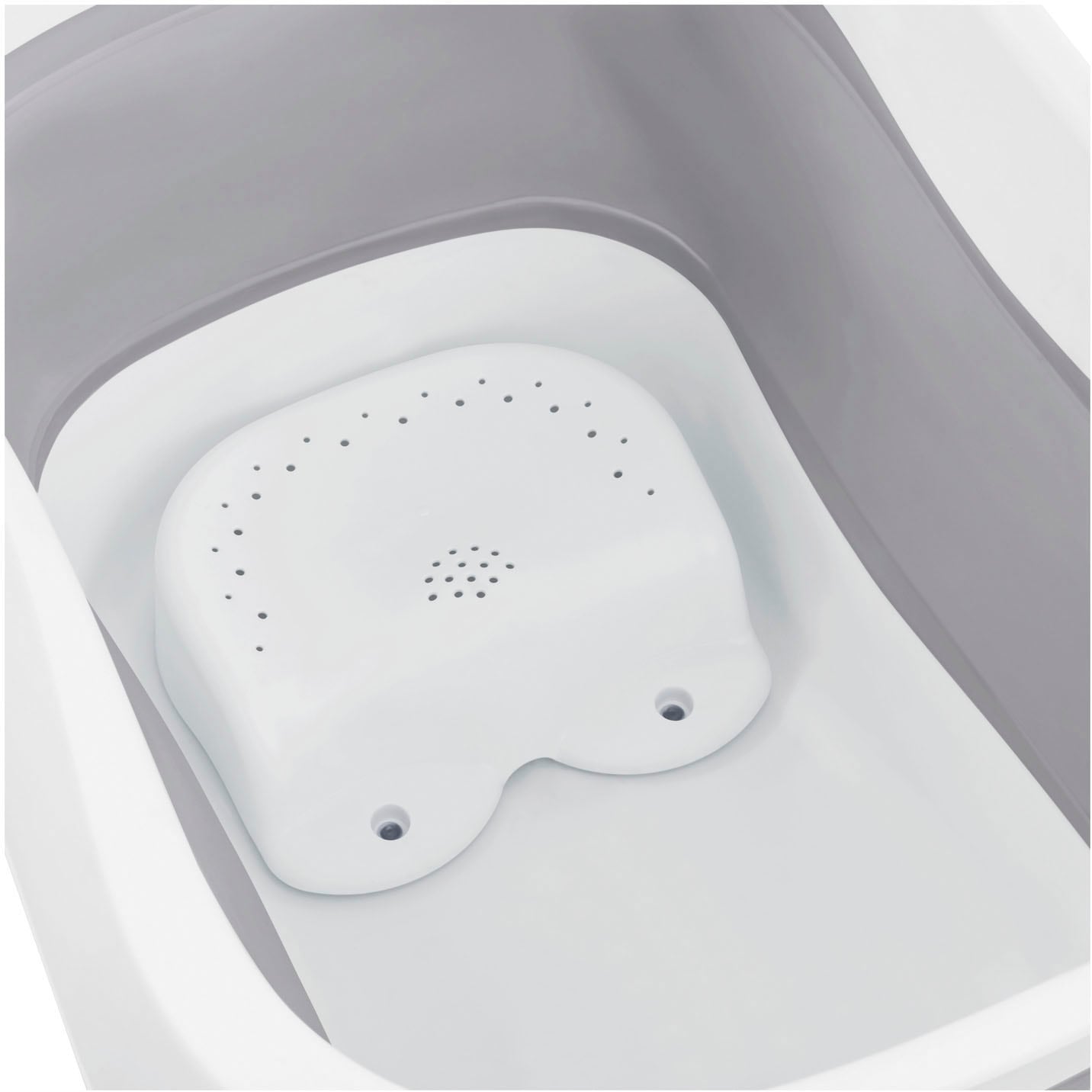 Hauck Babybadewanne »Wash N Fold L, White/Stone«, Faltbadewanne mit Wassertemperaturmessung am Ablaufstopfen