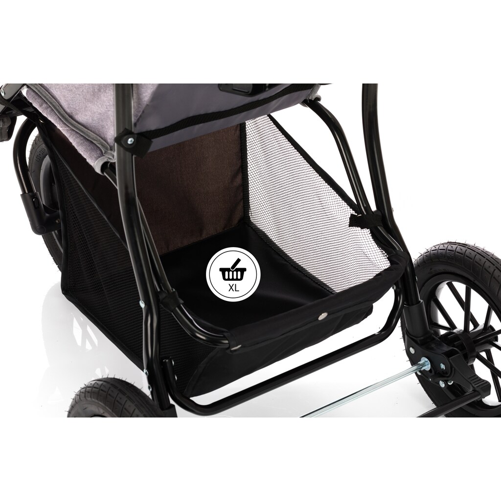 Fillikid Sport-Kinderwagen »Jogger, hellgrau melange«, 15 kg