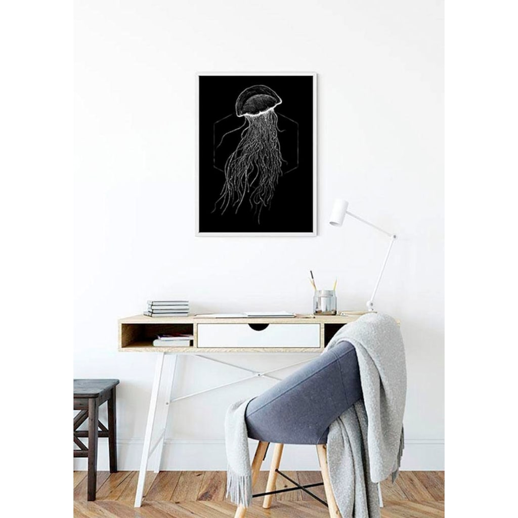 Komar Poster »Jellyfish Black«, Tiere, (1 St.), Kinderzimmer, Schlafzimmer, Wohnzimmer