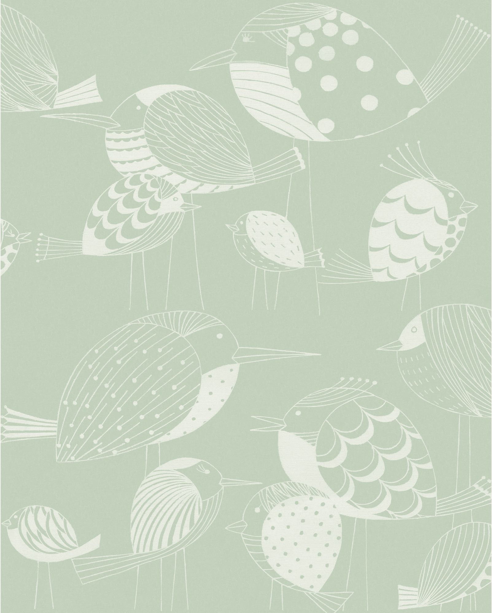 Komar Fototapete »Vlies Fototapete - Naive Birds - Größe 200 x 250 cm« Motiv | bedruckt glatt