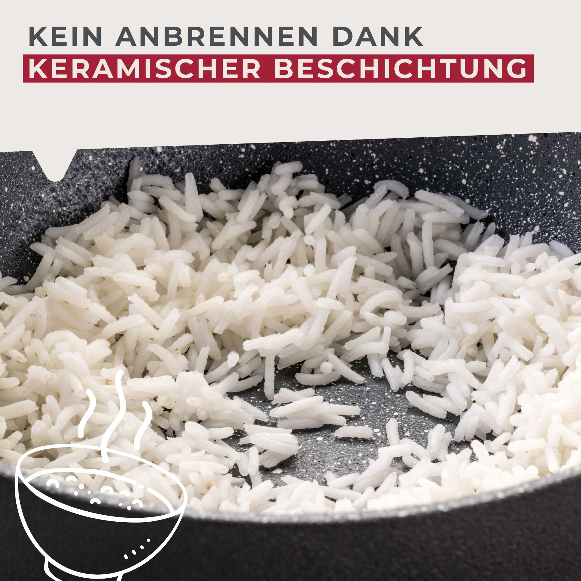 FACKELMANN Wok »Cosmo« Aluminium Set, 2 Stk. tlg. Wokpfannen-Set Cosmo Ø 20 cm & Ø 28 cm – mit Ceramic-Beschichtung