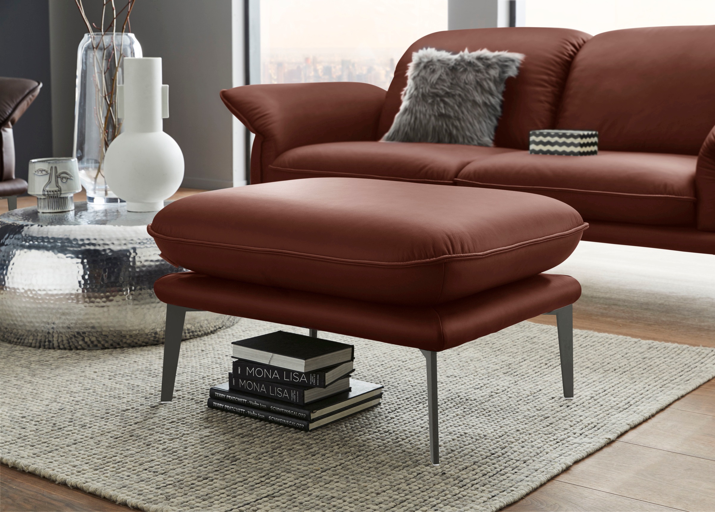 W.SCHILLIG Hocker »sherry«, German Design Award 2018, Winkelfüße in Anthrazit pulverbeschichtet, Breite 82 cm