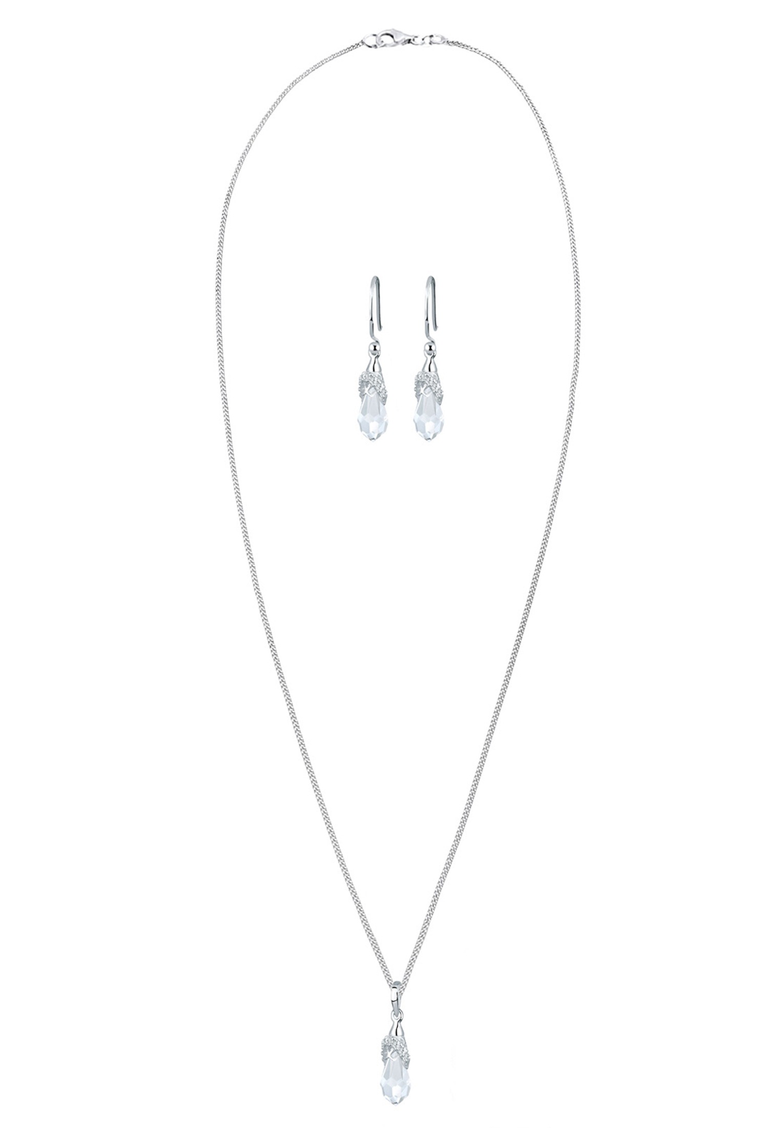 Elli Ohrring und Ketten Set »Schmuckset Tropfen 925 Silber, mit Kristallen von Swarovski®«