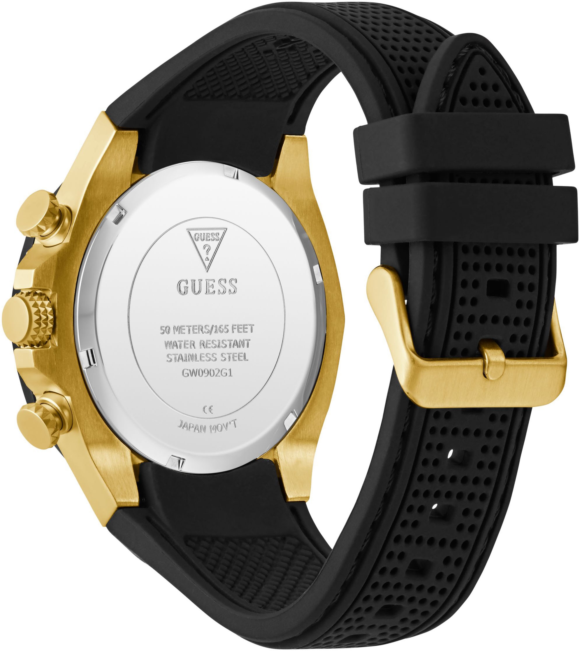 Guess Multifunktionsuhr »D1« Quarzuhr, Armbanduhr, Herrenuhr, Datum, Wochentag, Silikonarmband