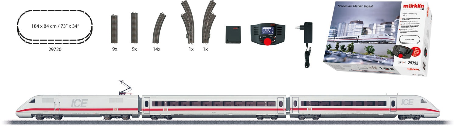 Märklin Modelleisenbahn-Set »Märklin Digital - Startpackung ICE 2, Wechselstrom - 29792«