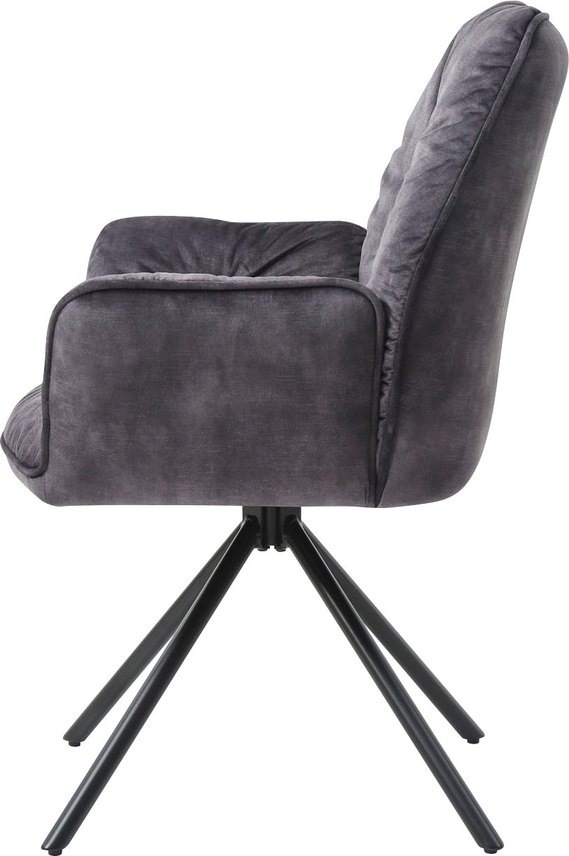 SalesFever Esszimmerstuhl »Ottawa Armlehnstuhl«, 1 St., Samtvelours, Esszimmersessel 360°Drehfunktion, Drehstuhl, Armlehnstuhl