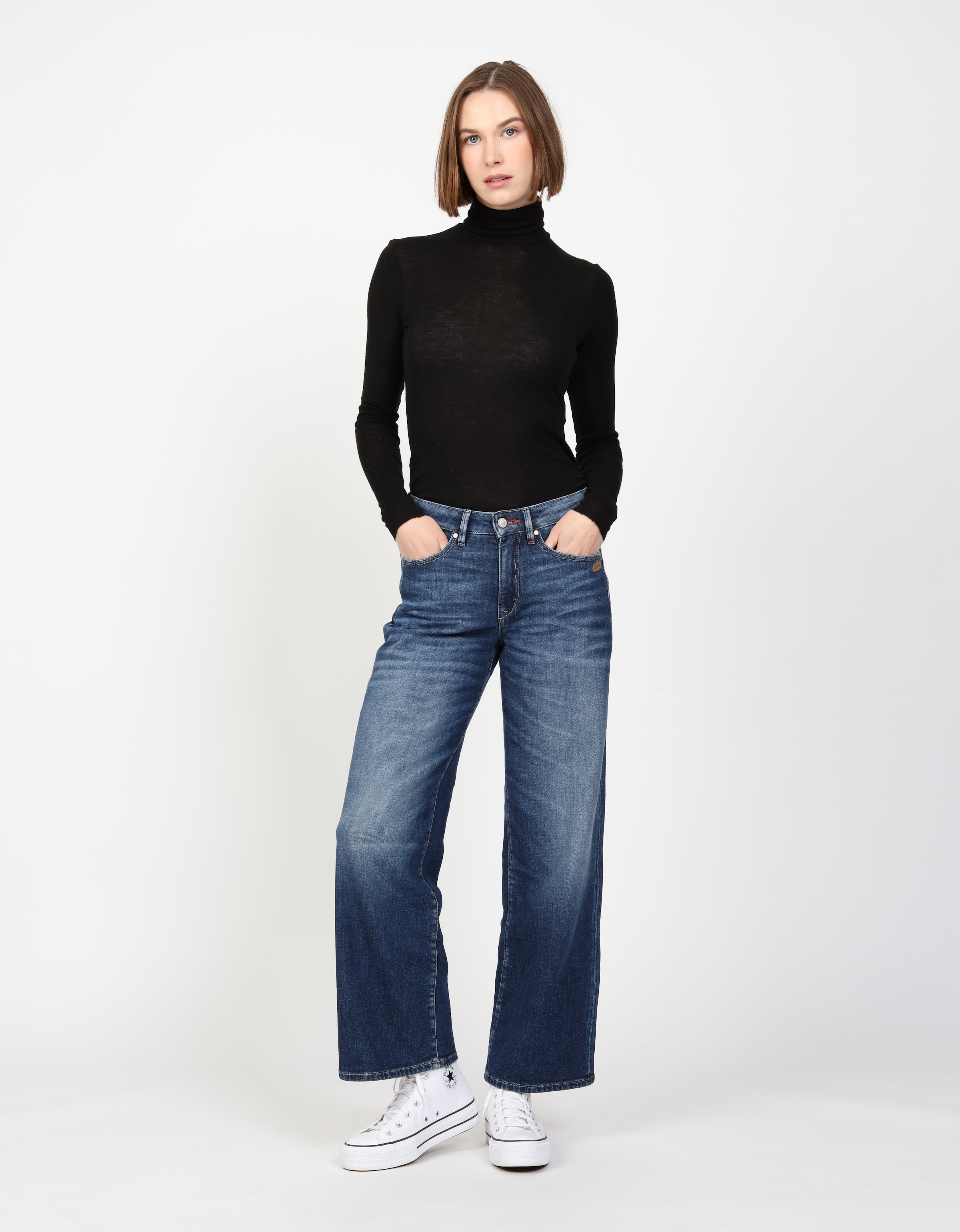 GANG Weite Jeans »94CARLOTTA«, weiter Fit im bodenlangen Palazzo-Style