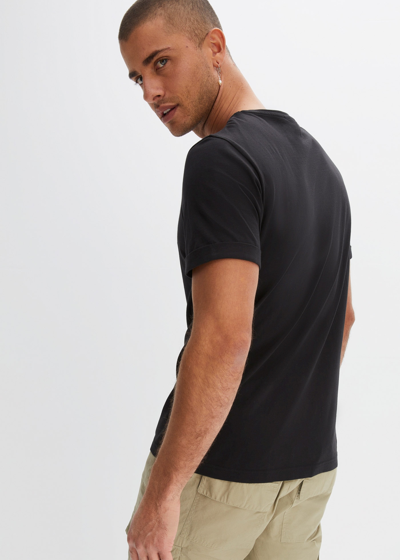 bonprix T-Shirt Regular Fit Passform, Kurzarm, reine Baumwolle