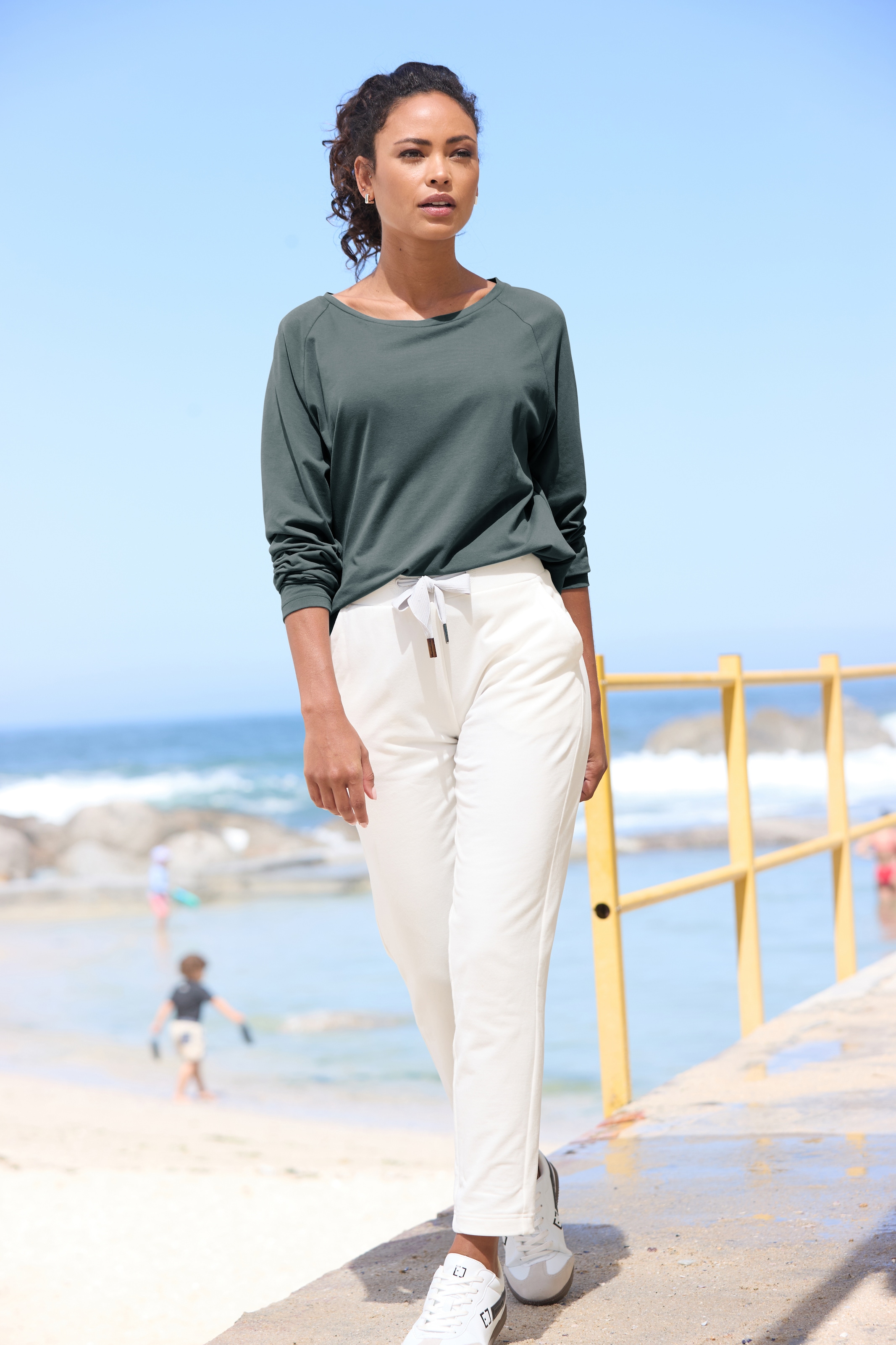 Elbsand Longsleeve »Tinna« mit Logodruck hinten, Langarmshirt aus Baumwoll-Mix, sportlich-casual