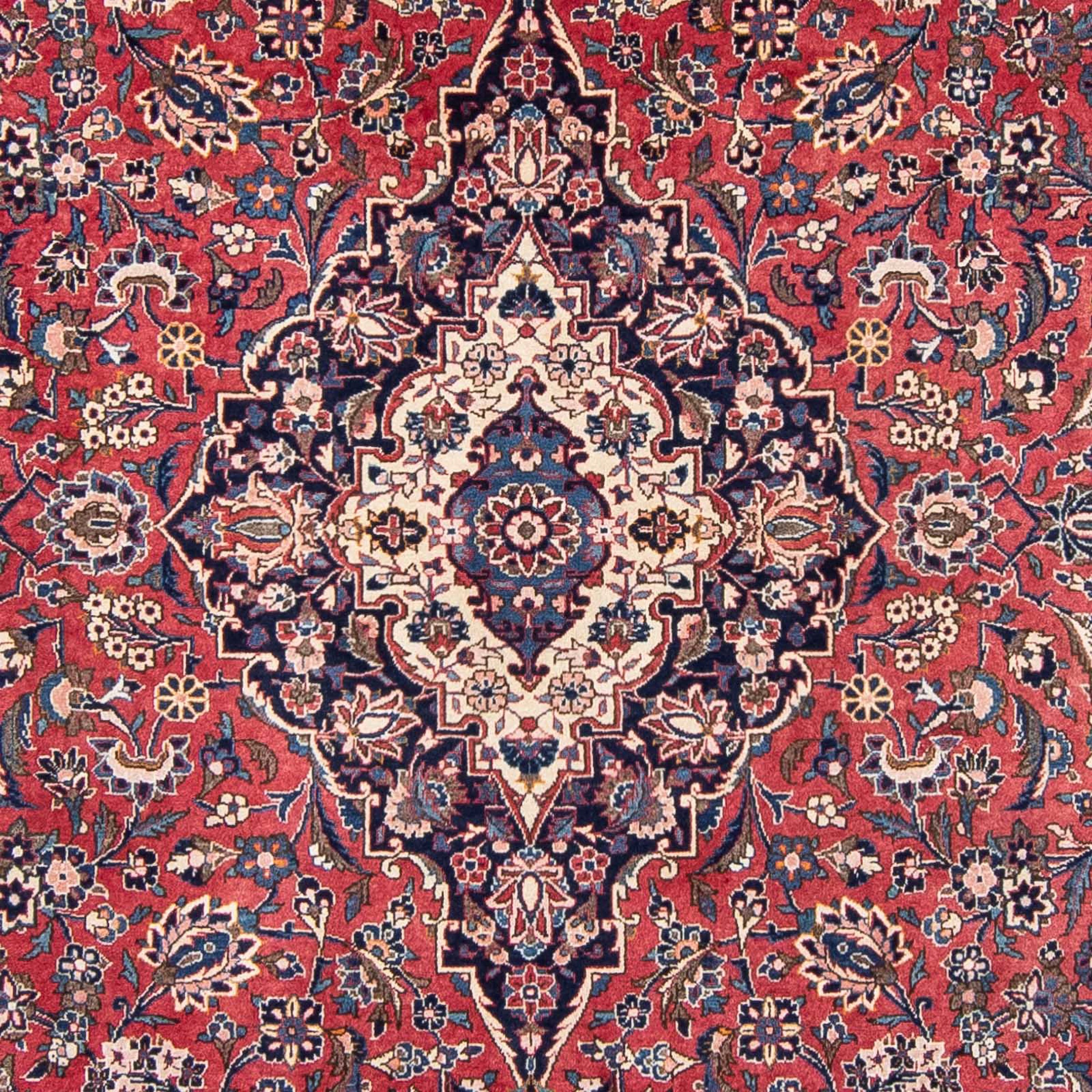 morgenland Orientteppich »Perser - Keshan - 338 x 230 cm - hellrot«, rechteckig, Wohnzimmer, Handgeknüpft, Einzelstück mit Zertifikat