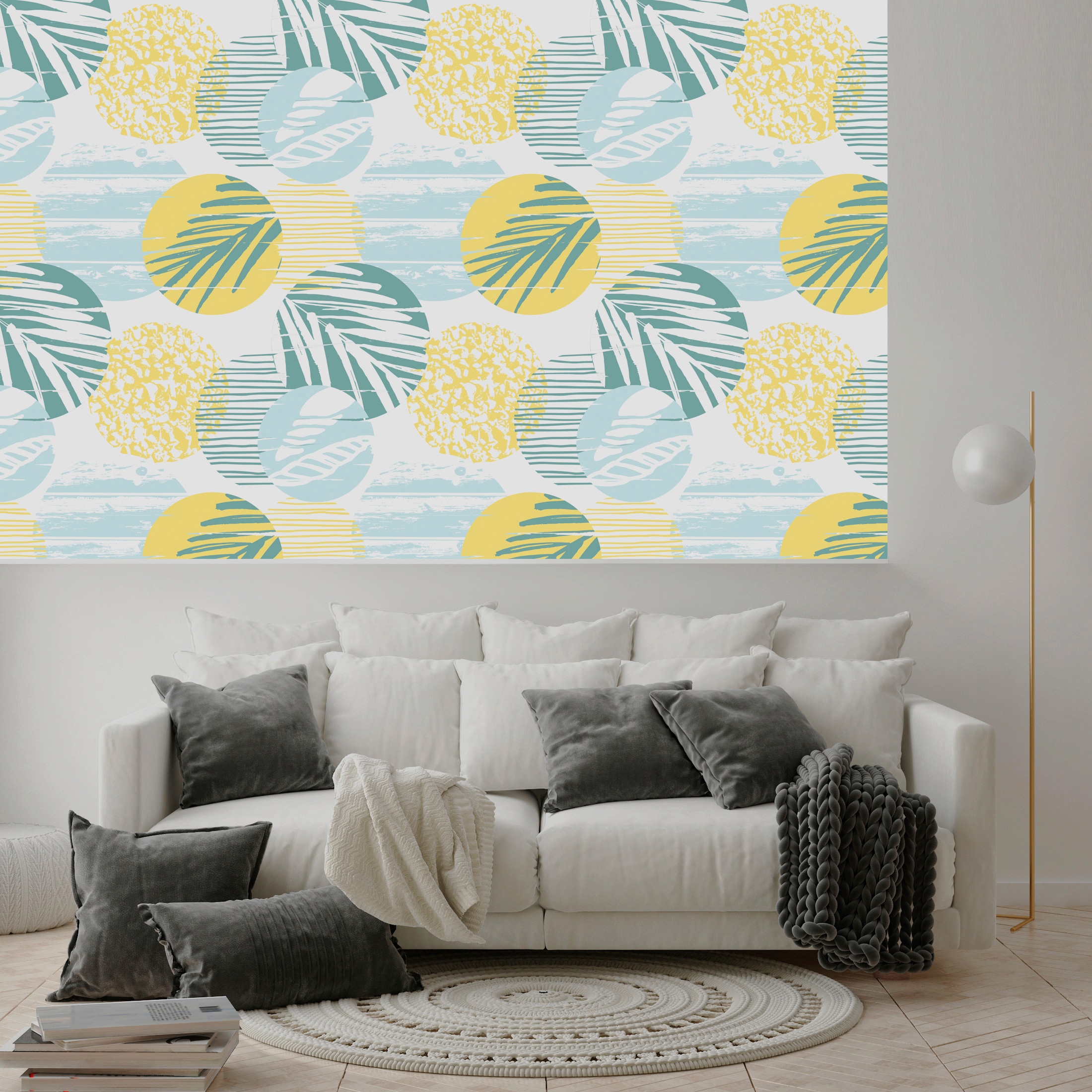 queence Vinyltapete »Glenn« Motiv | bedruckt | botanisch | geblümt | gemustert | natürlich glatt 90x250cm, selbstklebend, kinderleichte Anbringung, , Sticker