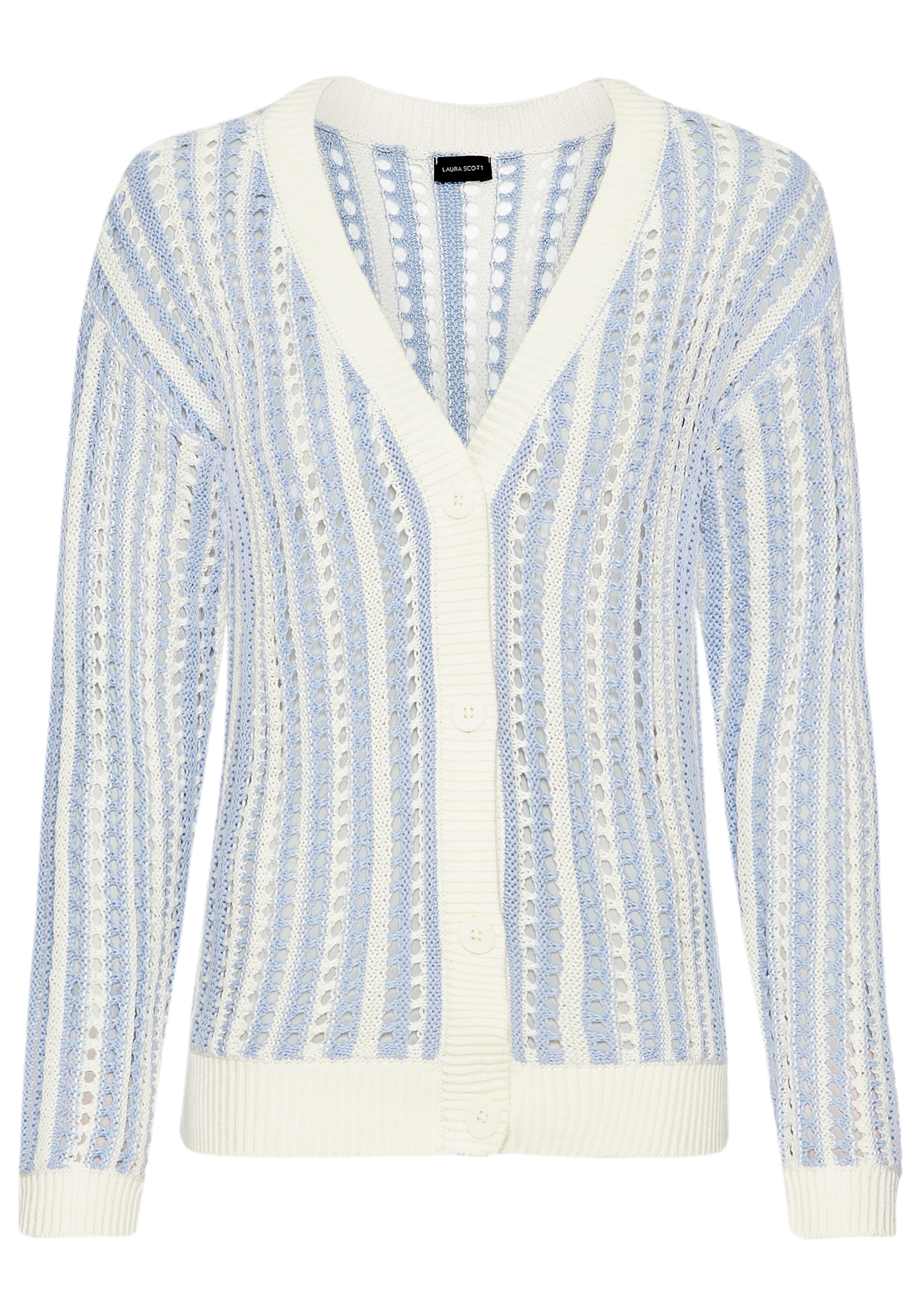 Laura Scott Ajourstrickjacke, aus Ajourstrick
