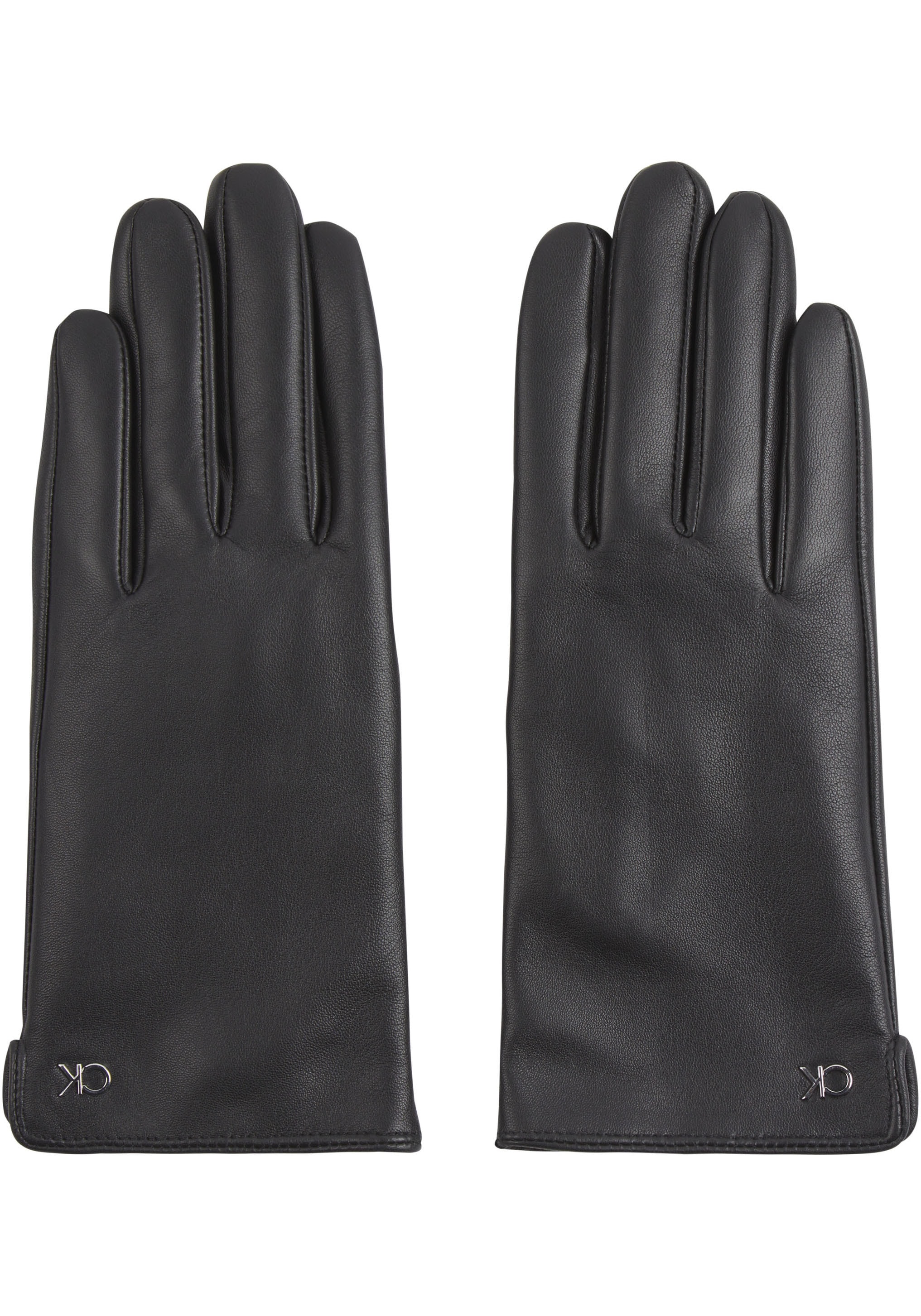 Lederhandschuhe »CK METAL LEATHER GLOVES«, mit Logozeichen