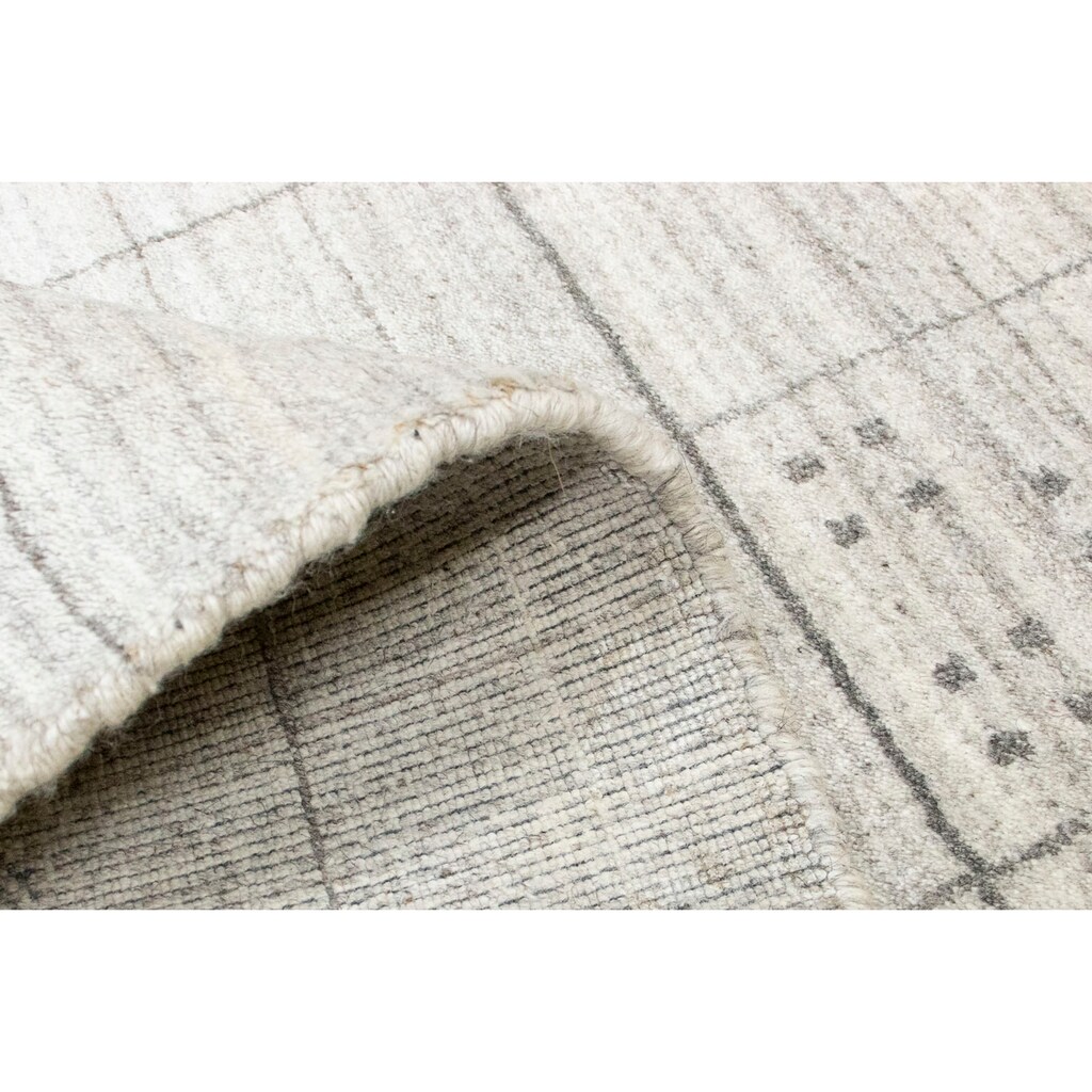 morgenland Wollteppich »Vintage Teppich handgeknüpft silber«, rechteckig