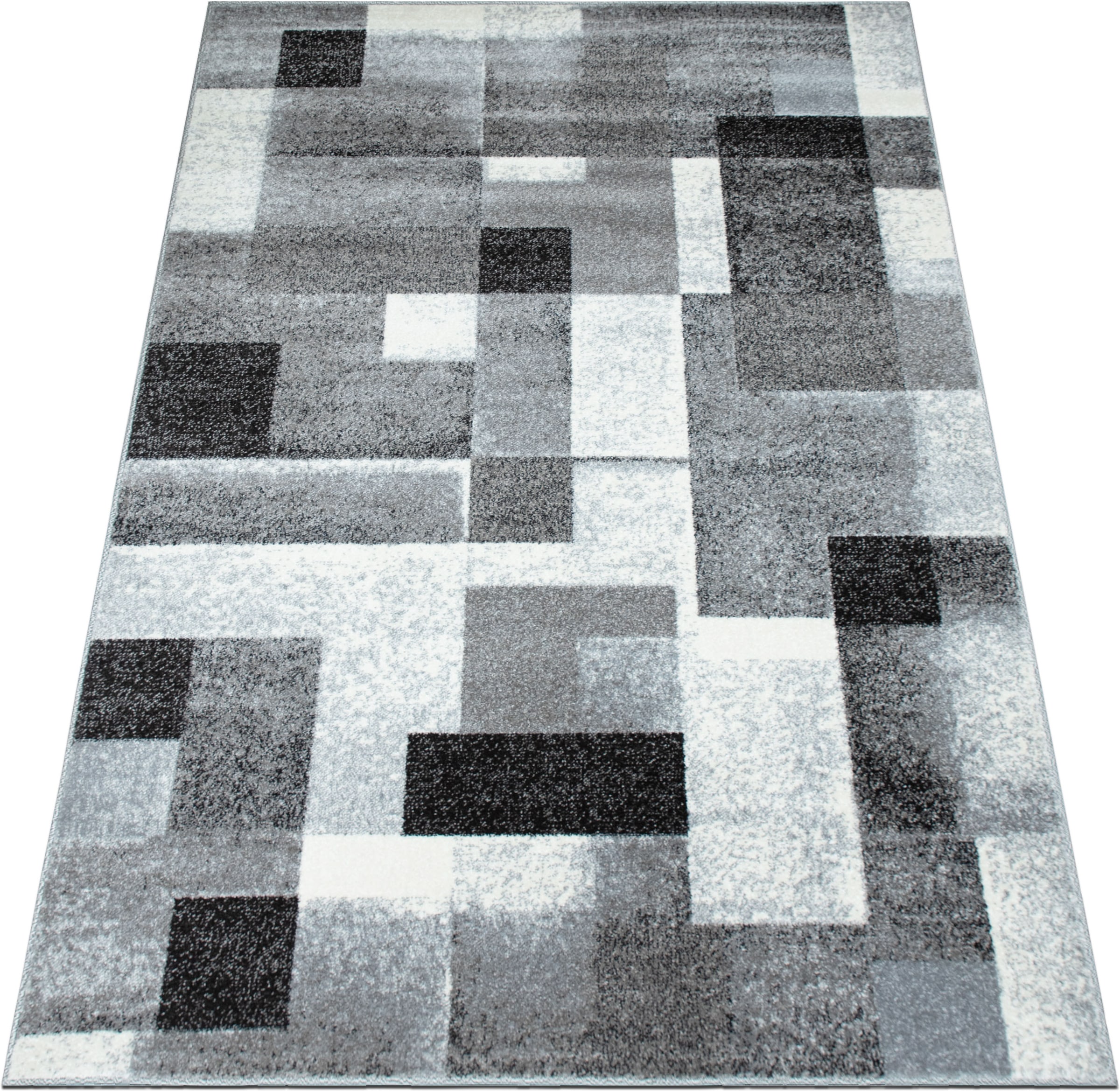 OTTO home Teppich »Corine« rechteckig 9 mm Höhe mit besonders weichem Flor, Kurzflor, modernes Karo-Design,