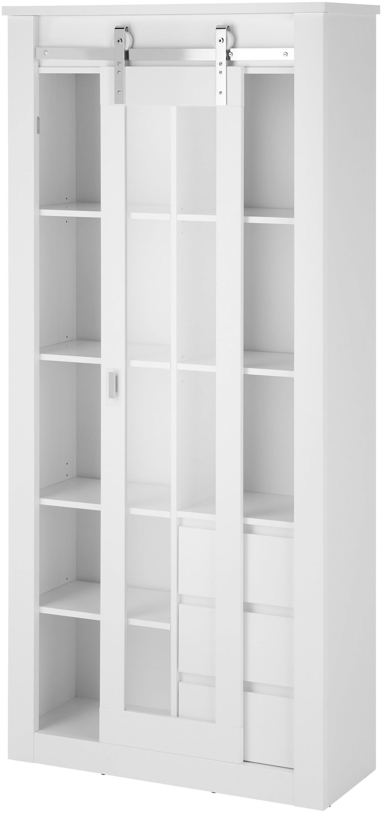 Home affaire Vitrine »Daytona, moderner Hochschrank, Glasvitrine in Weiß Hochglanz«