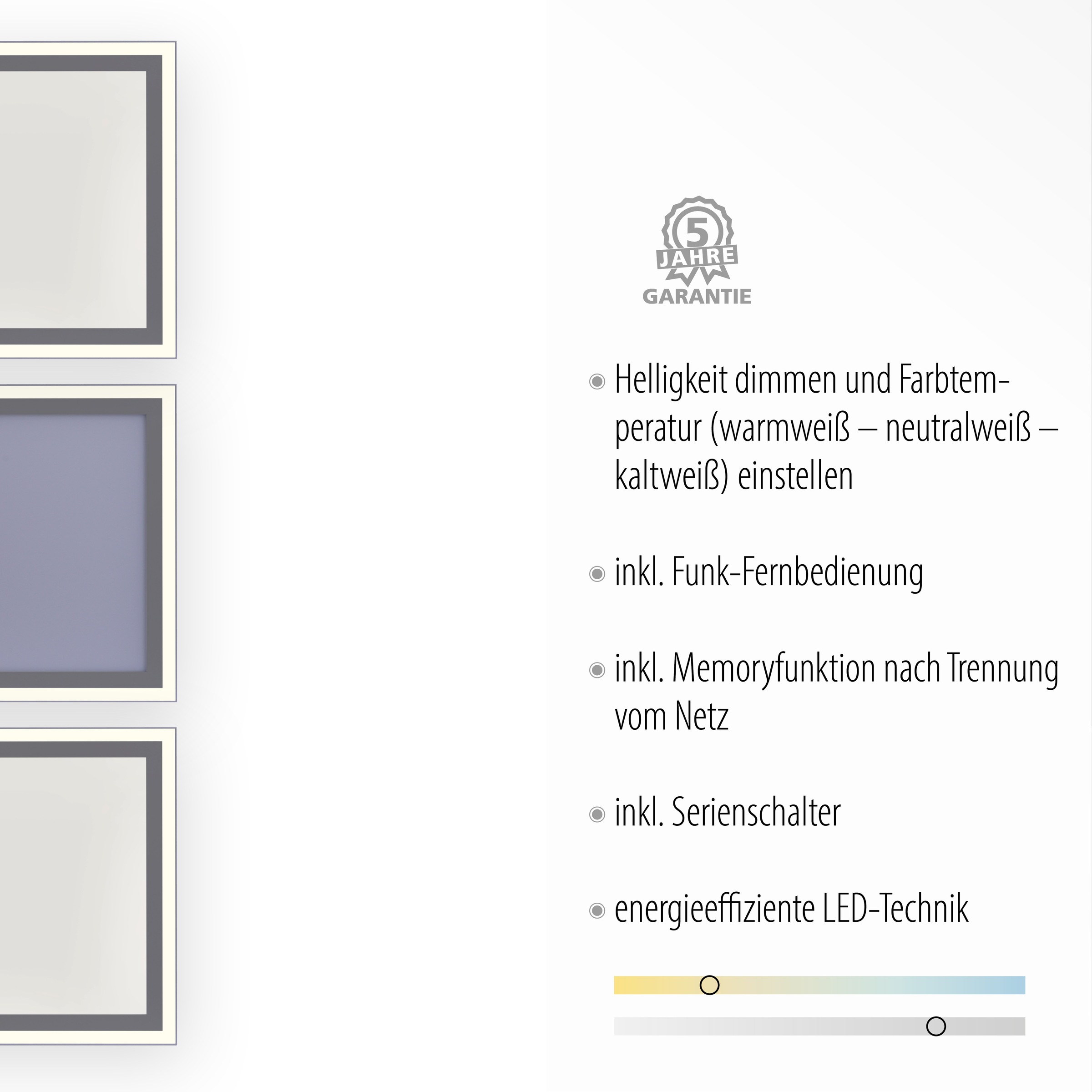 JUST LIGHT LED Deckenleuchte »EDGING«, 2 flammig, Leuchtmittel LED-Board-LED-Board | LED fest integriert, dimmbar über Fernbedienung