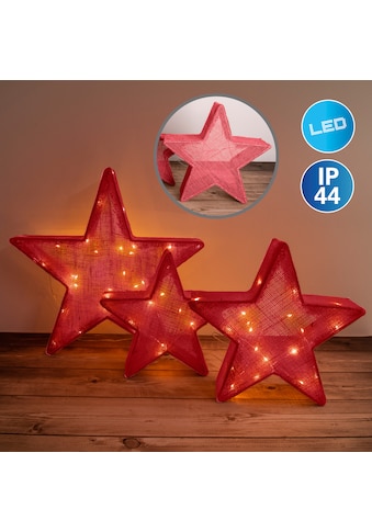 nÃ¤ve LED Stern Â»Weihnachtsstern rot, 3er-Set LED, Weihnachtsdeko rotÂ«, 1... kaufen
