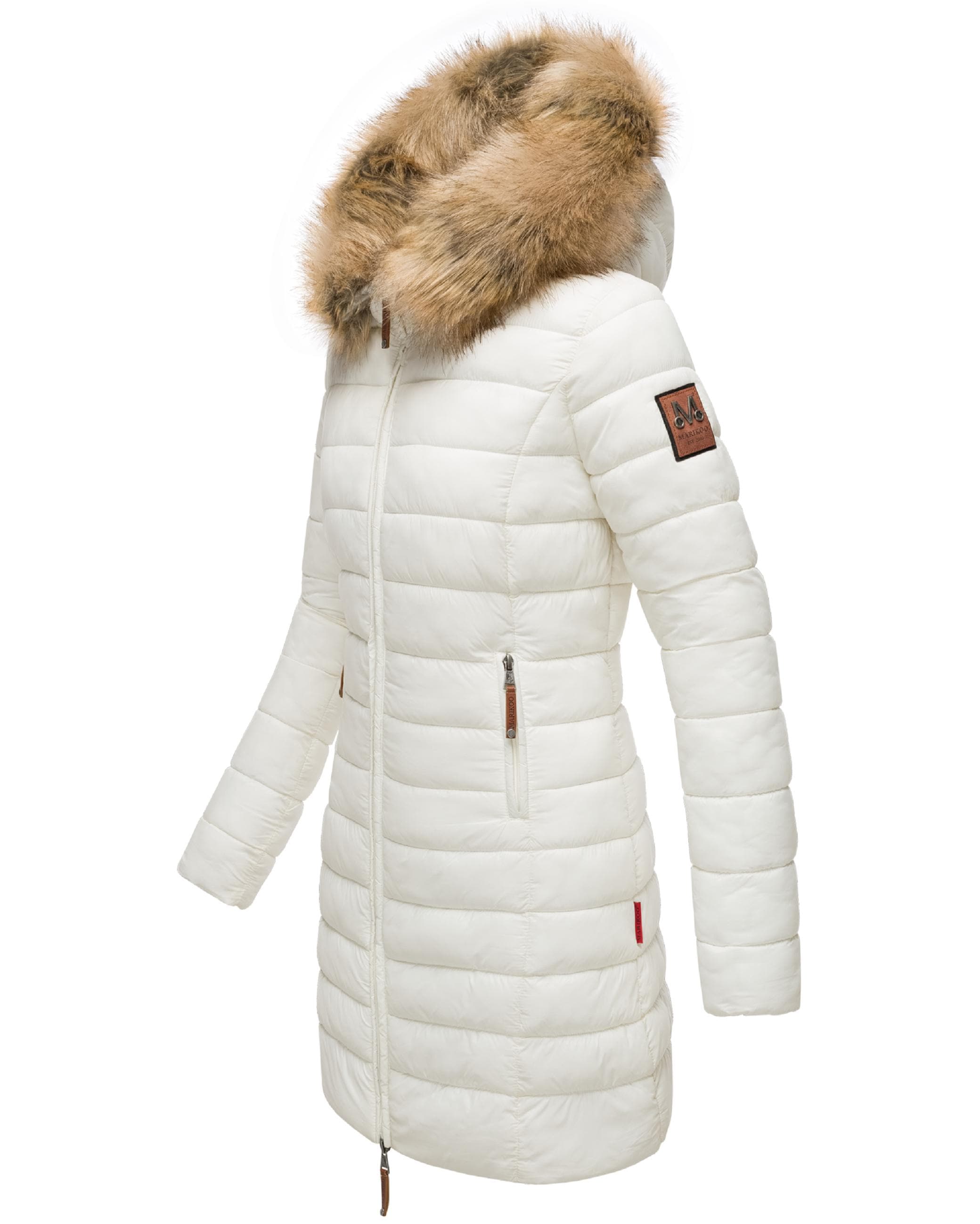 Marikoo Steppmantel »Steppmantel Rose-Stepp«, zeitloser Winterparka mit großer Kunstfellkapuze
